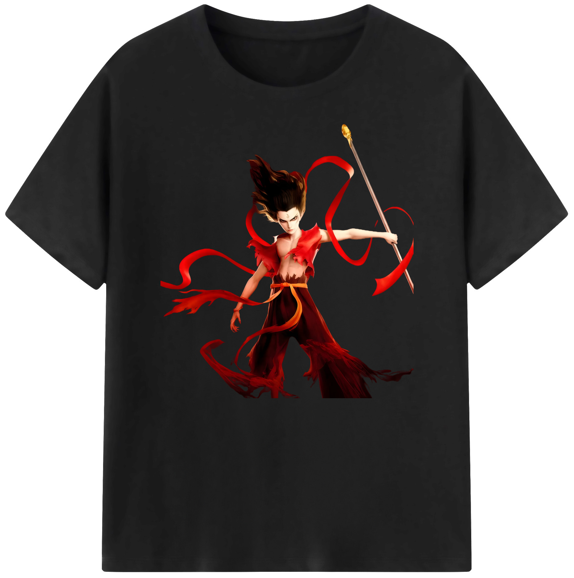 （画像用） Ne Zha 2 ナタ 魔童の大暴れ 綿100％ メンズ半袖Tシャツ｜肌触りやわらか＆通気性