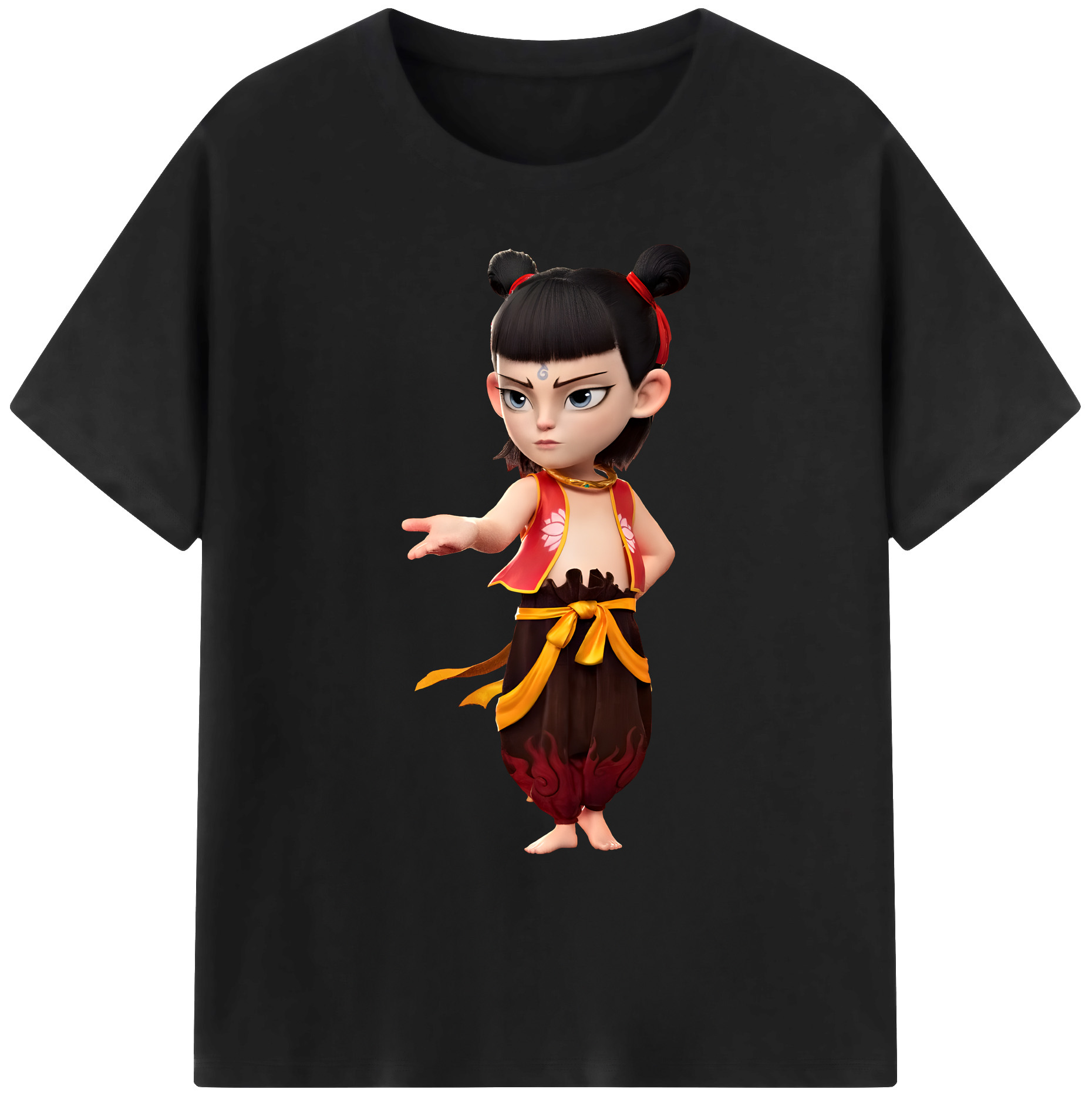（画像用） Ne Zha 2 ナタ 魔童の大暴れ 綿100％ メンズ半袖Tシャツ｜肌触りやわらか＆通気性