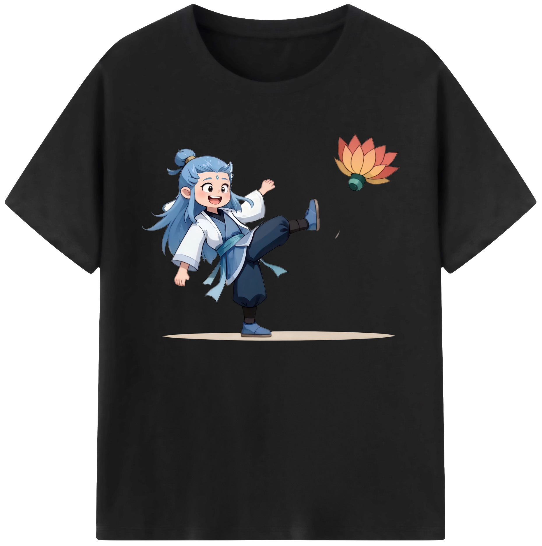 （画像用） Ne Zha 2 ナタ 魔童の大暴れ 綿100％ メンズ半袖Tシャツ｜肌触りやわらか＆通気性