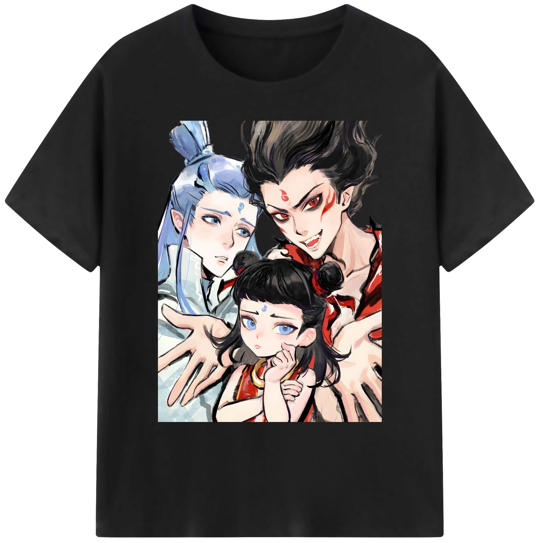 （画像用） Ne Zha 2 ナタ 魔童の大暴れ 綿100％ メンズ半袖Tシャツ｜肌触りやわらか＆通気性