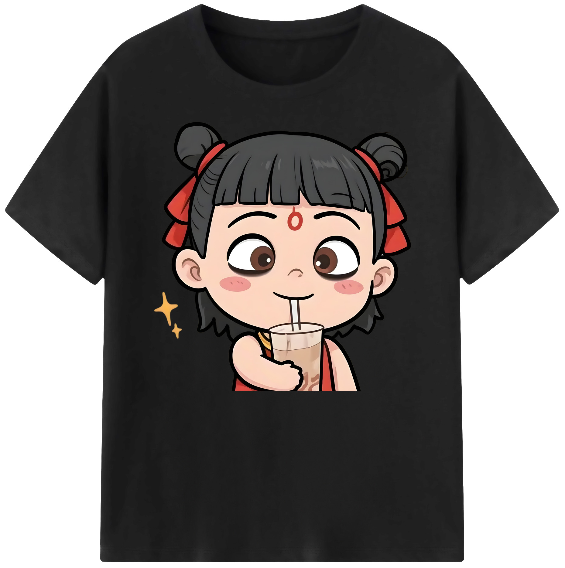 （画像用） Ne Zha 2 ナタ 魔童の大暴れ 綿100％ メンズ半袖Tシャツ｜肌触りやわらか＆通気性