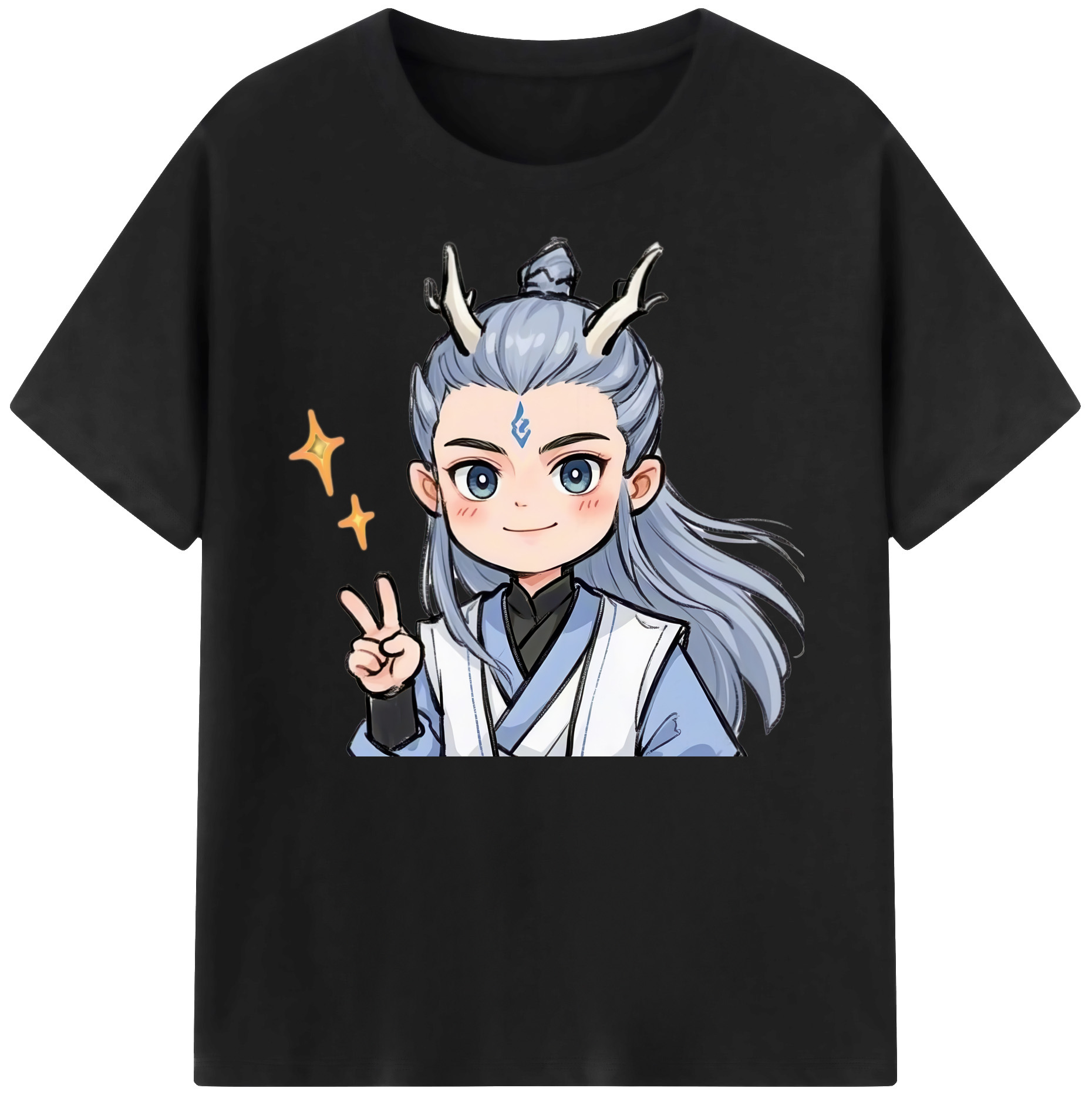 （画像用） Ne Zha 2 ナタ 魔童の大暴れ 綿100％ メンズ半袖Tシャツ｜肌触りやわらか＆通気性