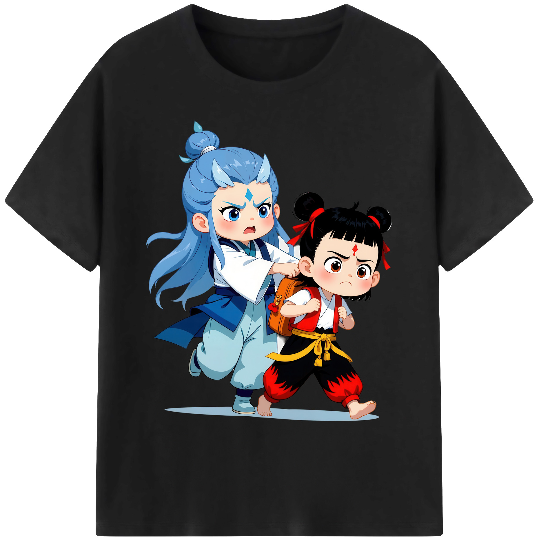 （画像用） Ne Zha 2 ナタ 魔童の大暴れ 綿100％ メンズ半袖Tシャツ｜肌触りやわらか＆通気性