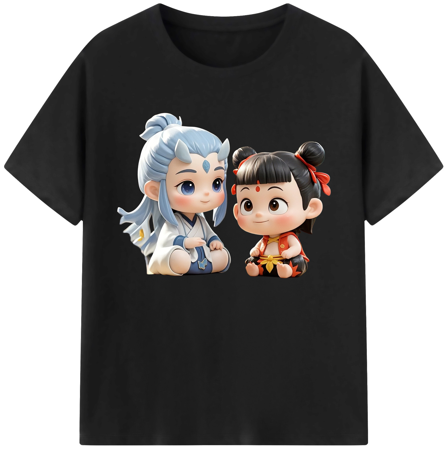 （画像用） Ne Zha 2 ナタ 魔童の大暴れ 綿100％ メンズ半袖Tシャツ｜肌触りやわらか＆通気性