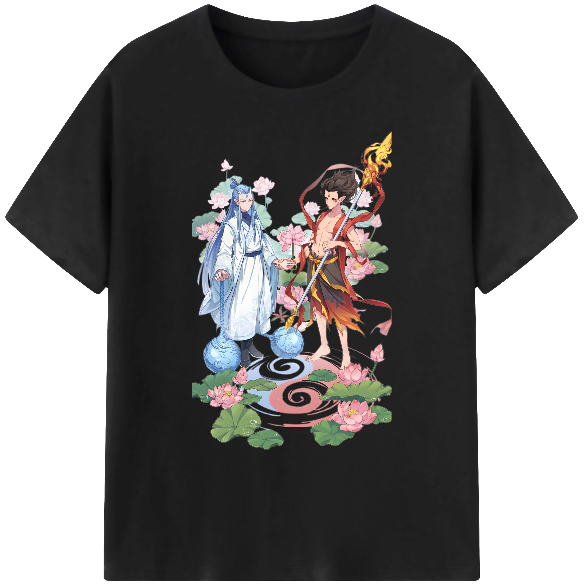 （画像用） Ne Zha 2 ナタ 魔童の大暴れ 綿100％ メンズ半袖Tシャツ｜肌触りやわらか＆通気性