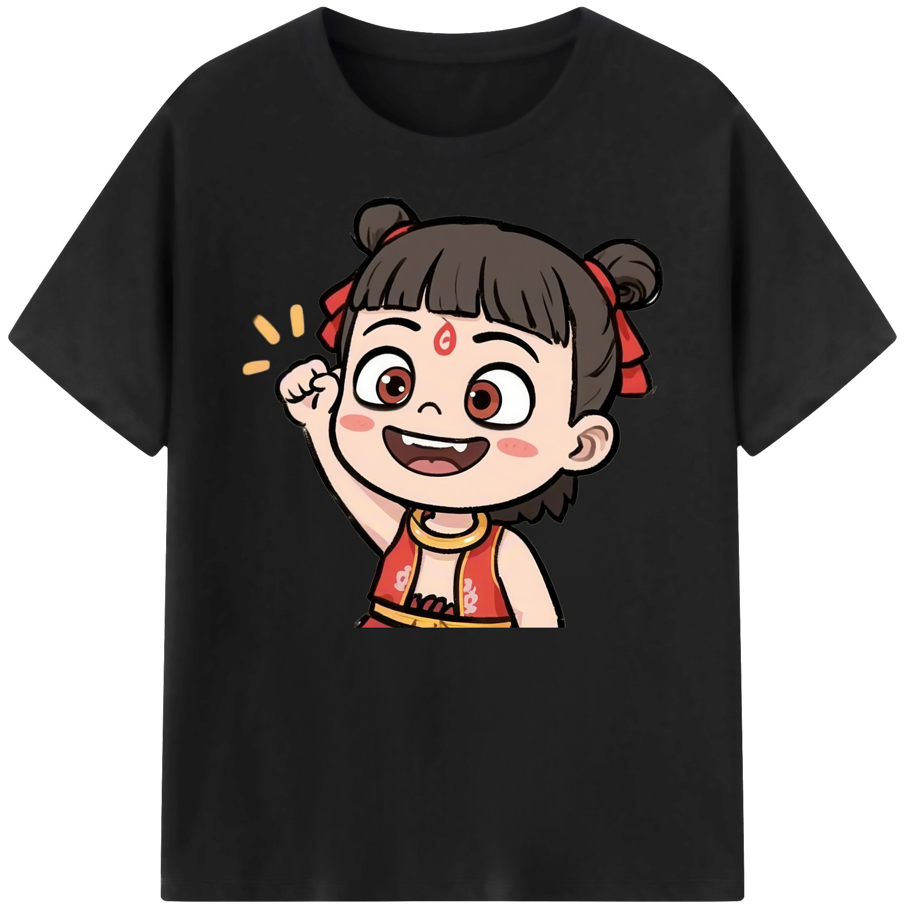 （画像用） Ne Zha 2 ナタ 魔童の大暴れ 綿100％ メンズ半袖Tシャツ｜肌触りやわらか＆通気性