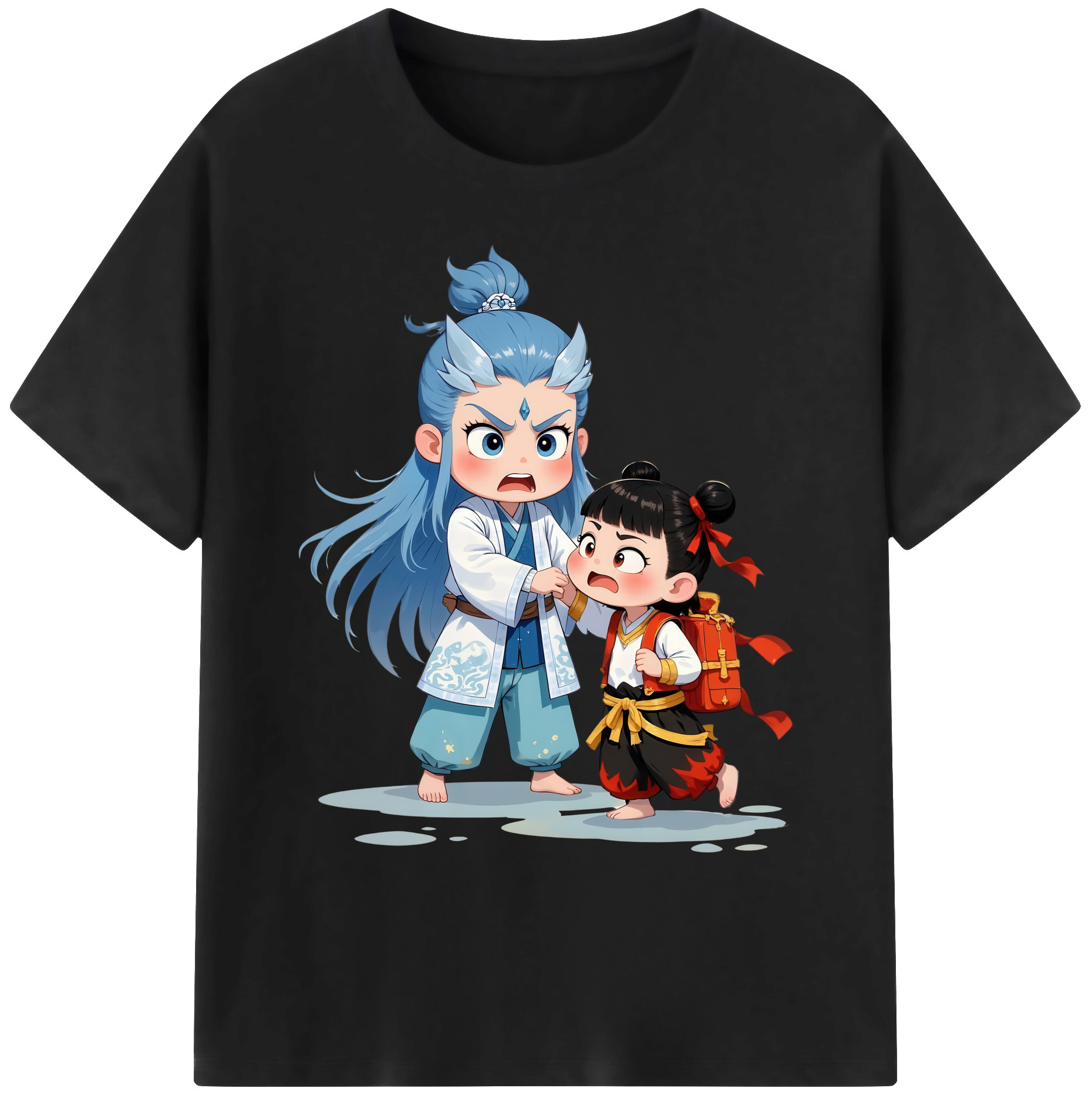 （画像用） Ne Zha 2 ナタ 魔童の大暴れ 綿100％ メンズ半袖Tシャツ｜肌触りやわらか＆通気性