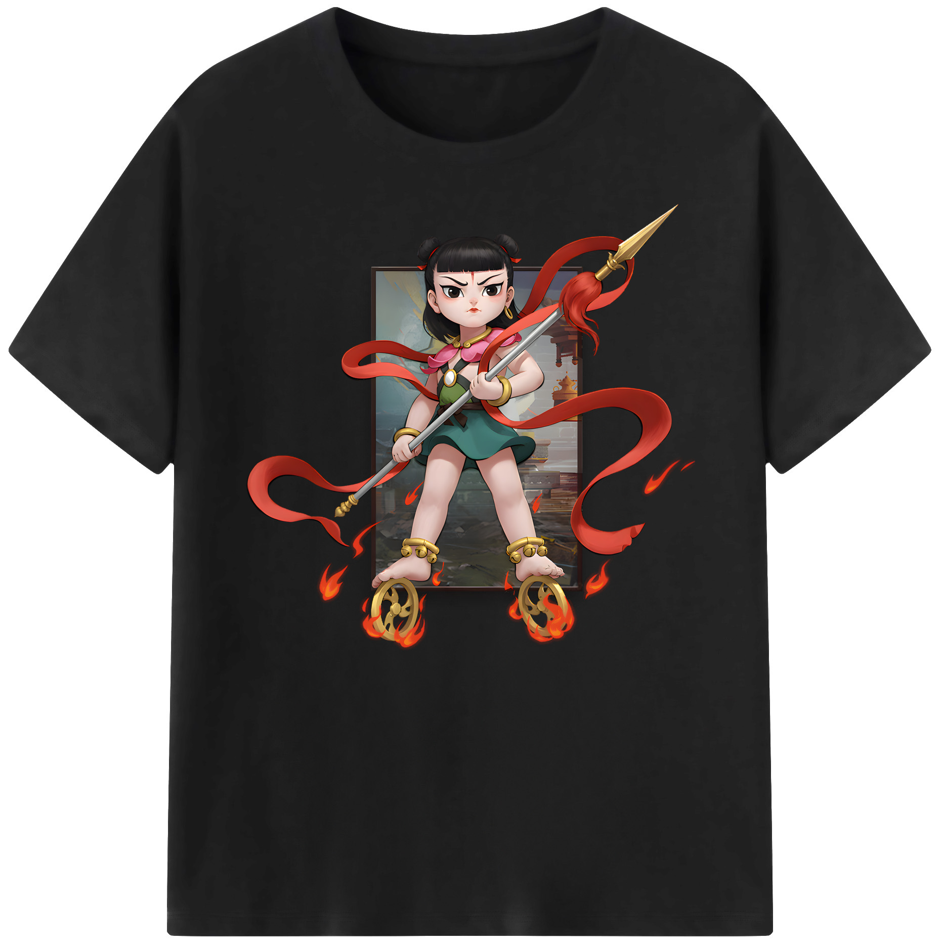 （画像用） Ne Zha 2 ナタ 魔童の大暴れ 綿100％ メンズ半袖Tシャツ｜肌触りやわらか＆通気性