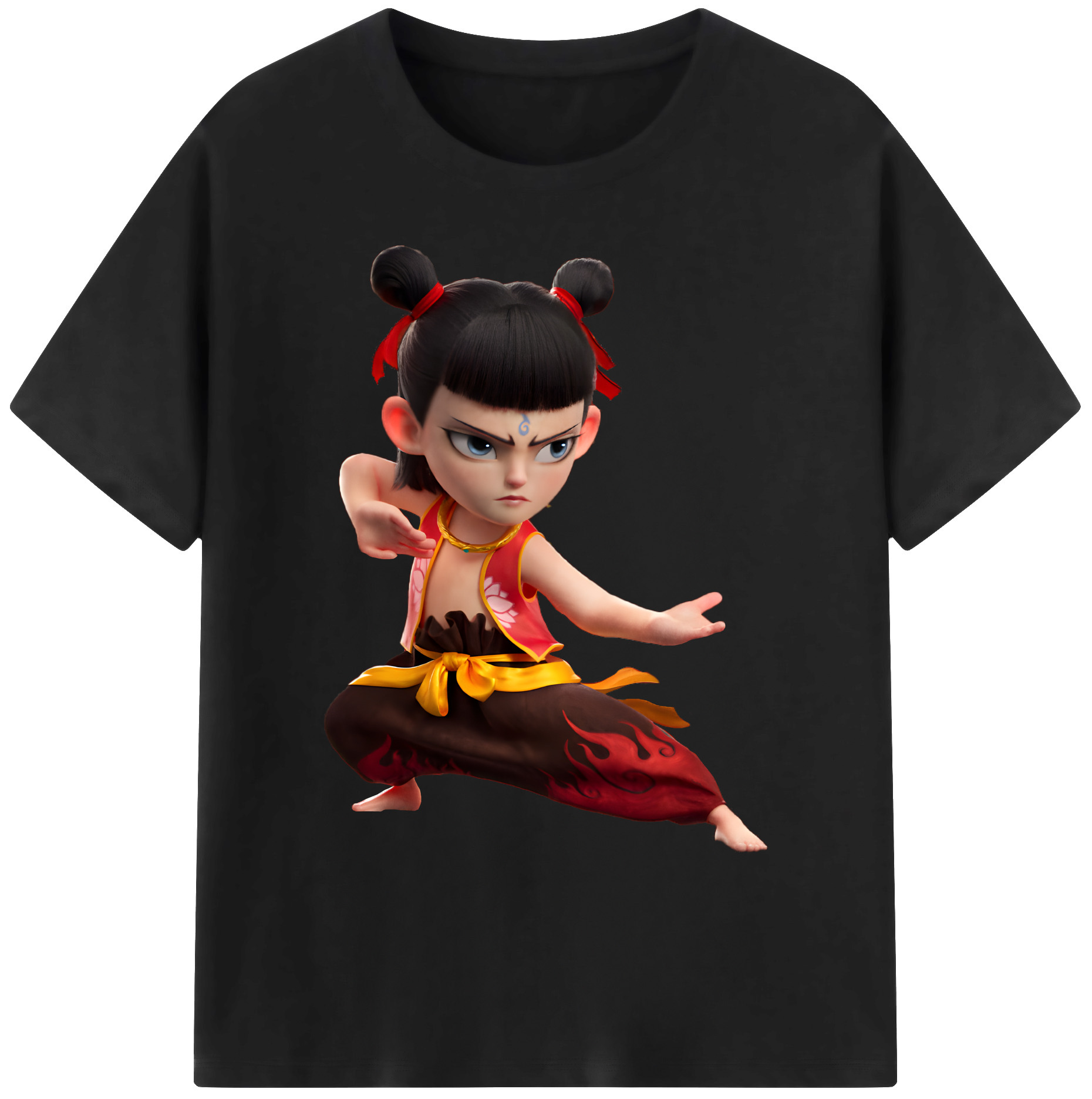 （画像用） Ne Zha 2 ナタ 魔童の大暴れ 綿100％ メンズ半袖Tシャツ｜肌触りやわらか＆通気性