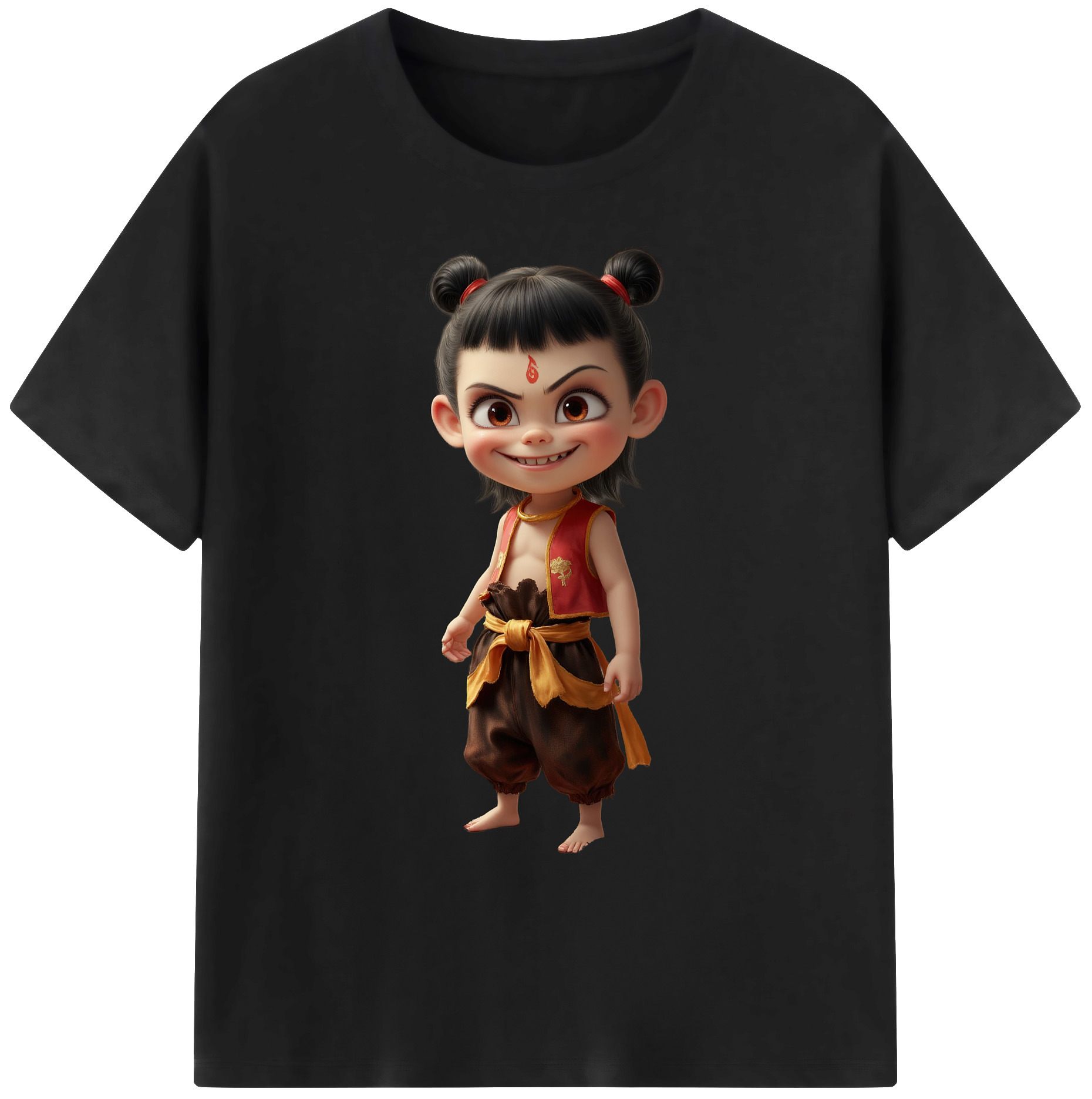 （画像用） Ne Zha 2 ナタ 魔童の大暴れ 綿100％ メンズ半袖Tシャツ｜肌触りやわらか＆通気性