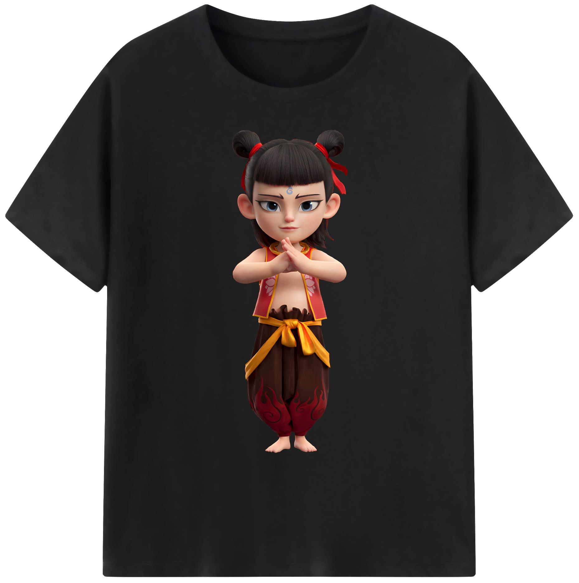 （画像用） Ne Zha 2 ナタ 魔童の大暴れ 綿100％ メンズ半袖Tシャツ｜肌触りやわらか＆通気性