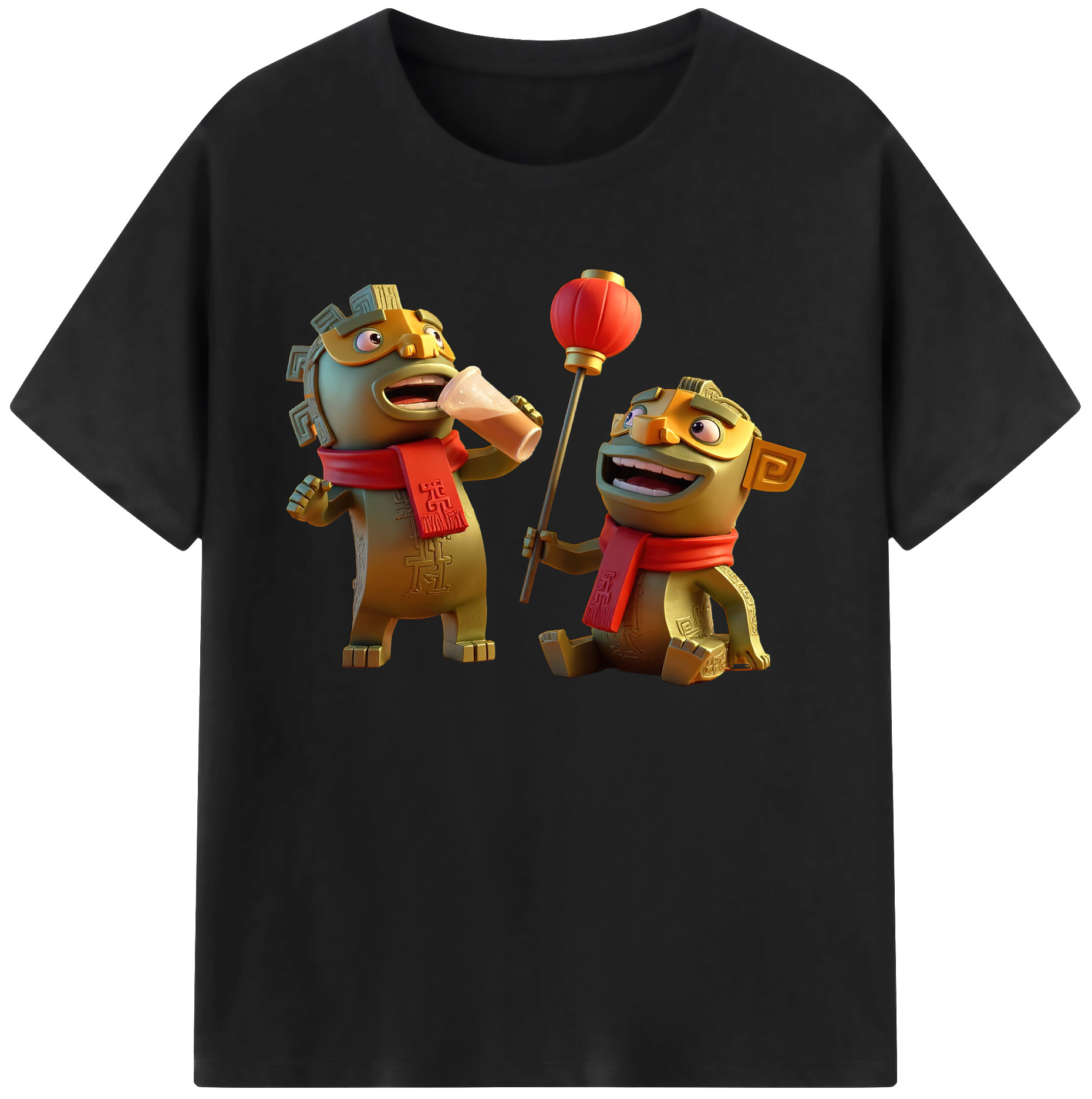 （画像用） Ne Zha 2 ナタ 魔童の大暴れ 綿100％ メンズ半袖Tシャツ｜肌触りやわらか＆通気性