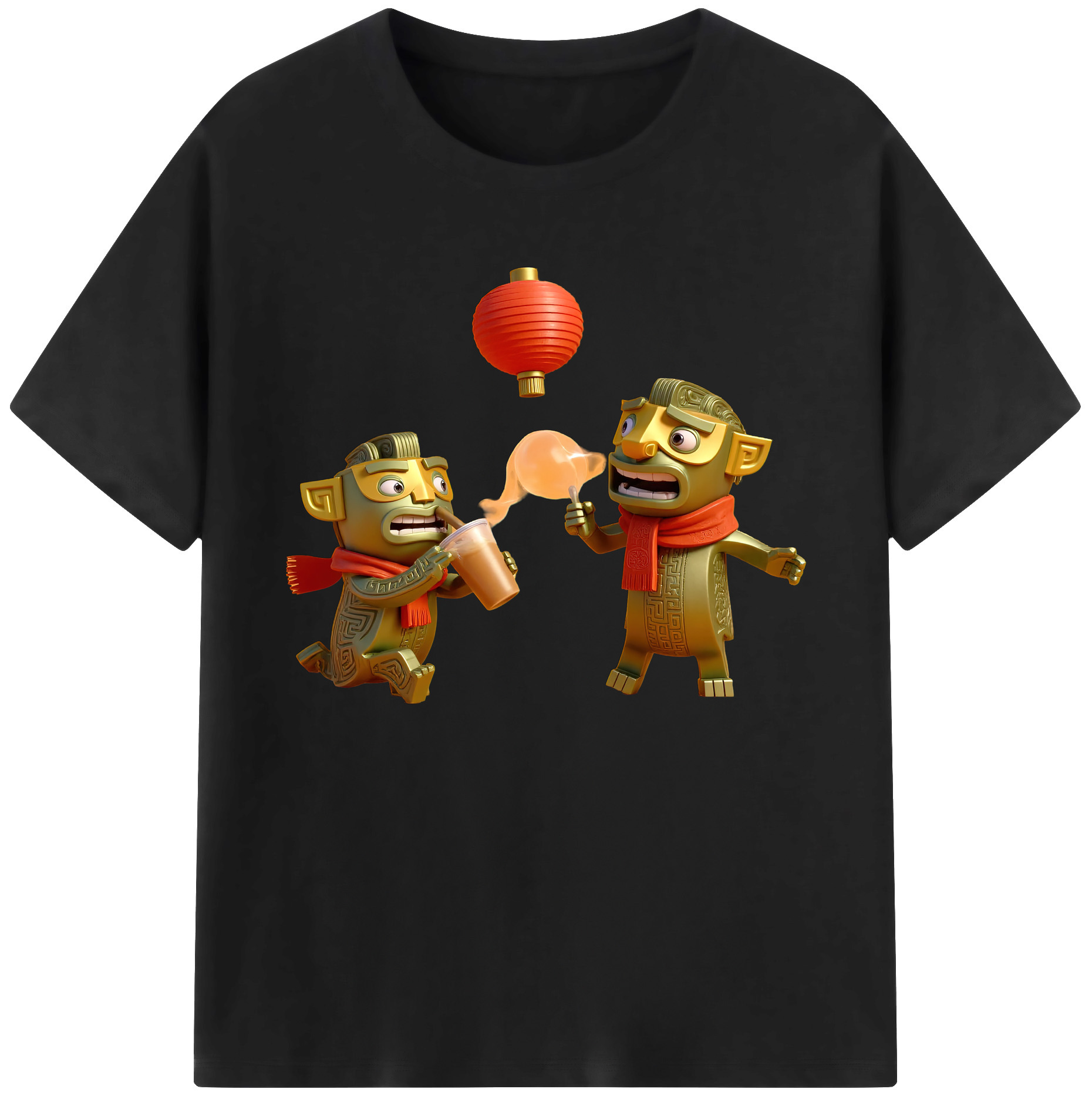 （画像用） Ne Zha 2 ナタ 魔童の大暴れ 綿100％ メンズ半袖Tシャツ｜肌触りやわらか＆通気性
