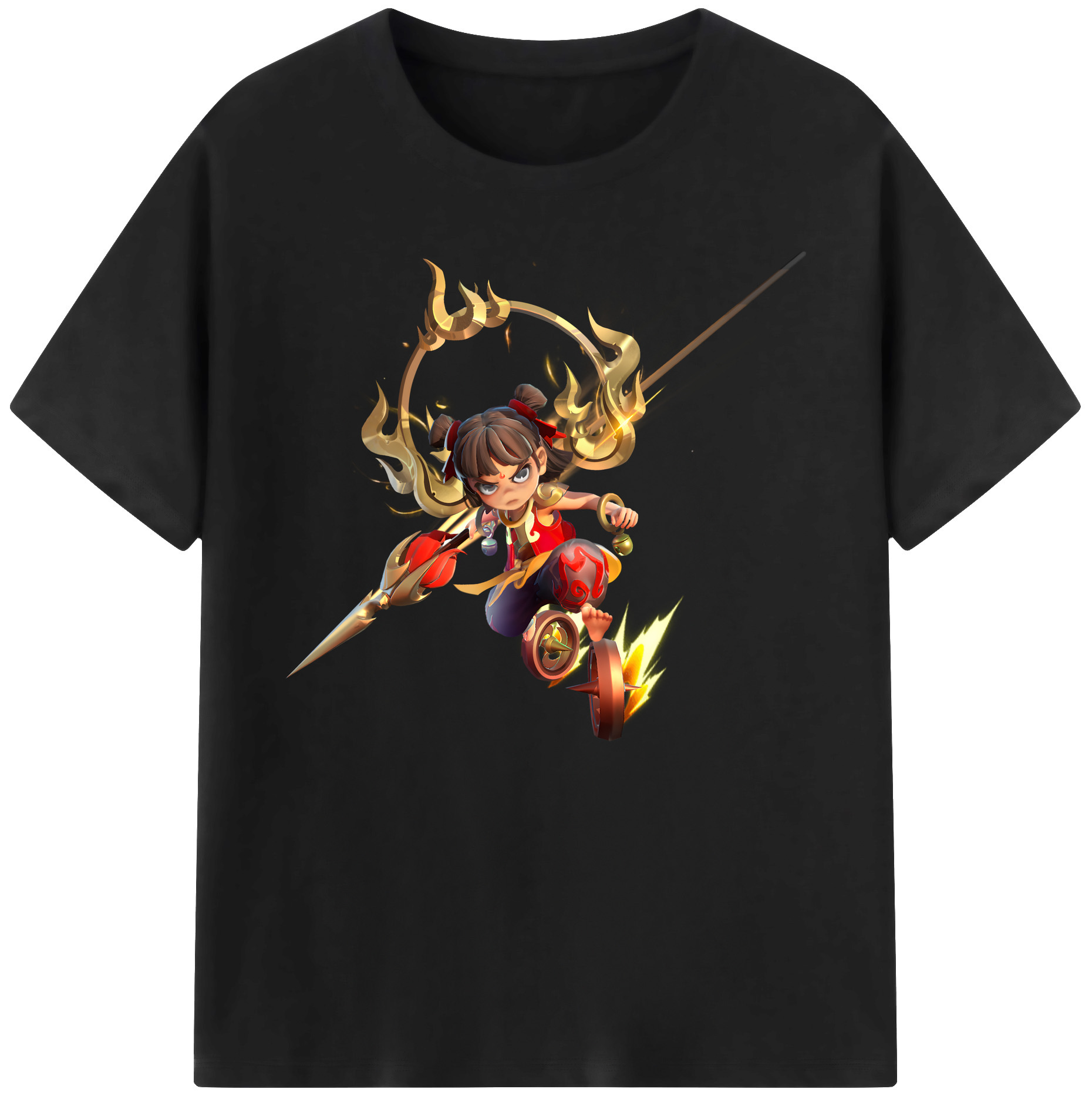 （画像用） Ne Zha 2 ナタ 魔童の大暴れ 綿100％ メンズ半袖Tシャツ｜肌触りやわらか＆通気性
