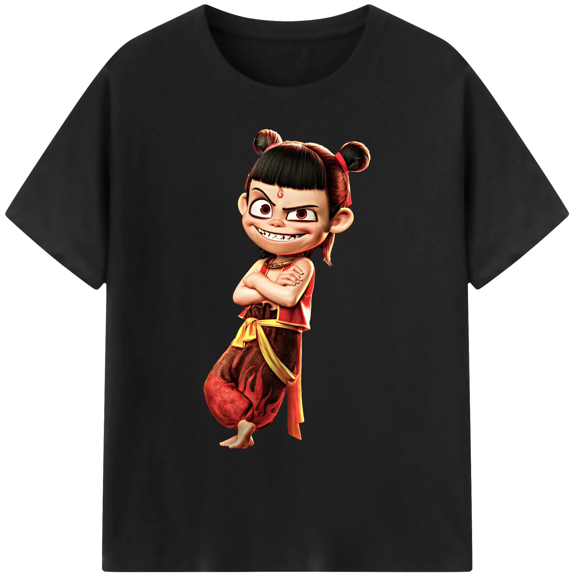 （画像用） Ne Zha 2 ナタ 魔童の大暴れ 綿100％ メンズ半袖Tシャツ｜肌触りやわらか＆通気性