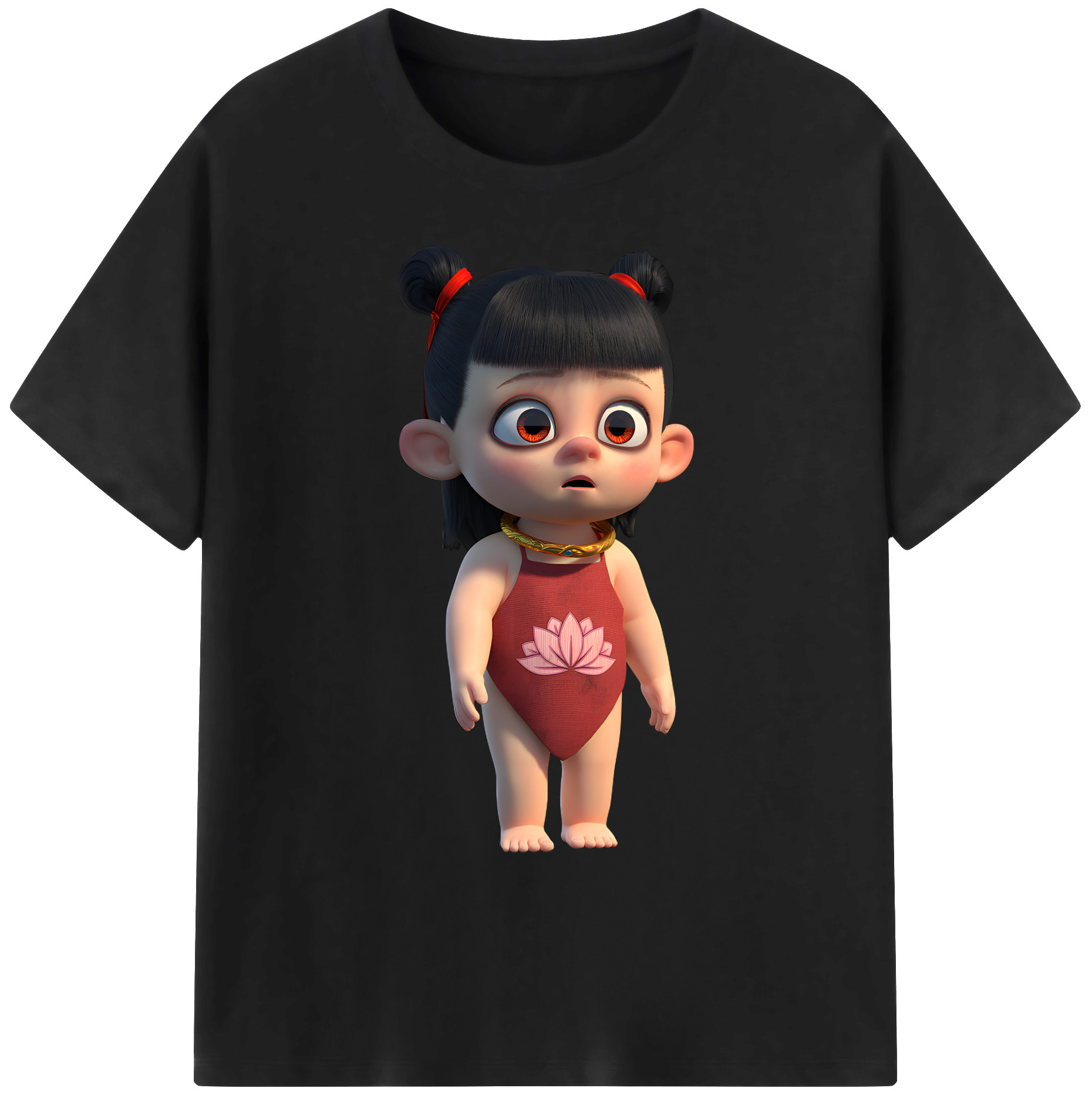 （画像用） Ne Zha 2 ナタ 魔童の大暴れ 綿100％ メンズ半袖Tシャツ｜肌触りやわらか＆通気性