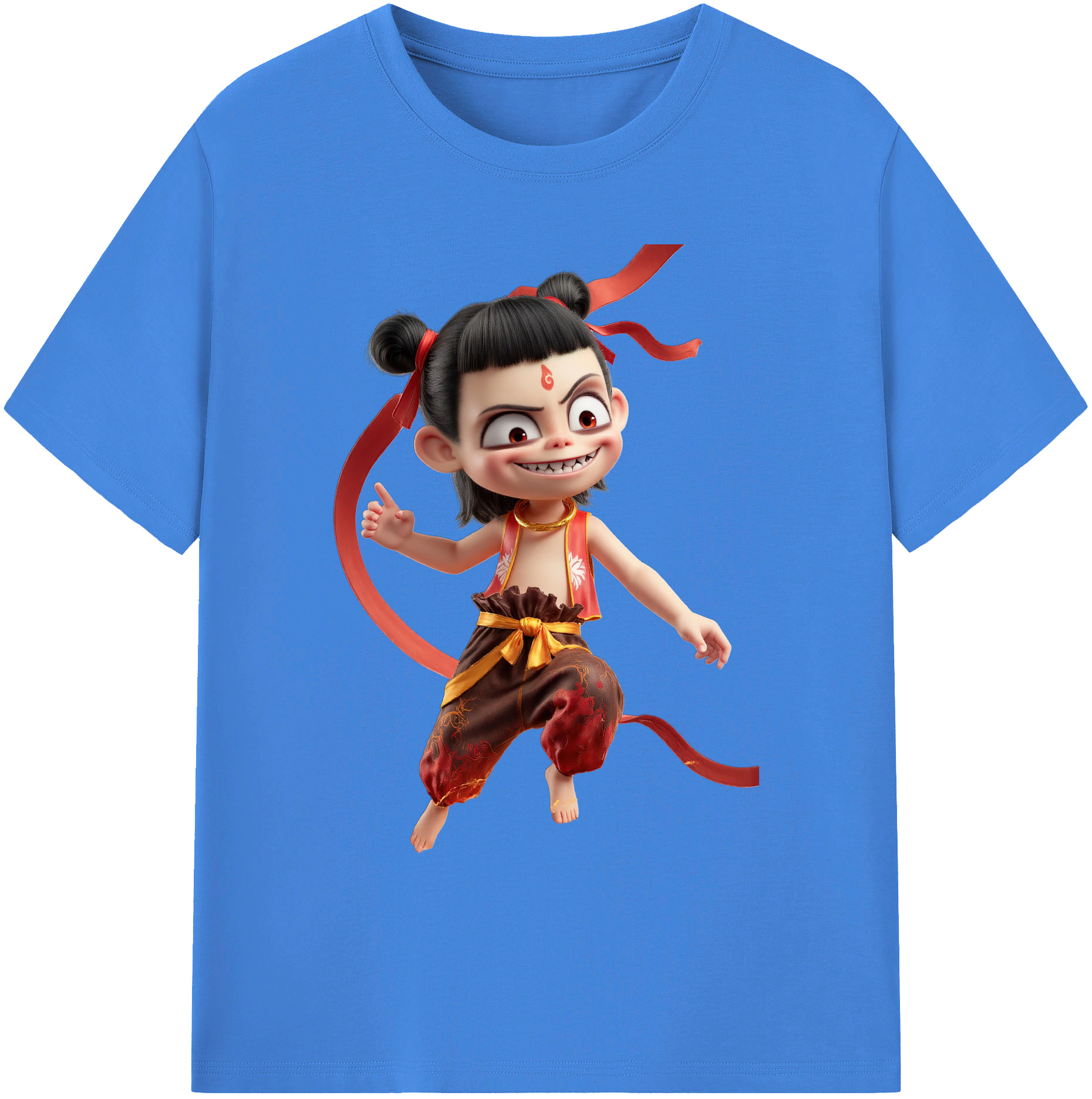 （画像用） Ne Zha 2 ナタ 魔童の大暴れ 綿100％ メンズ半袖Tシャツ｜肌触りやわらか＆通気性