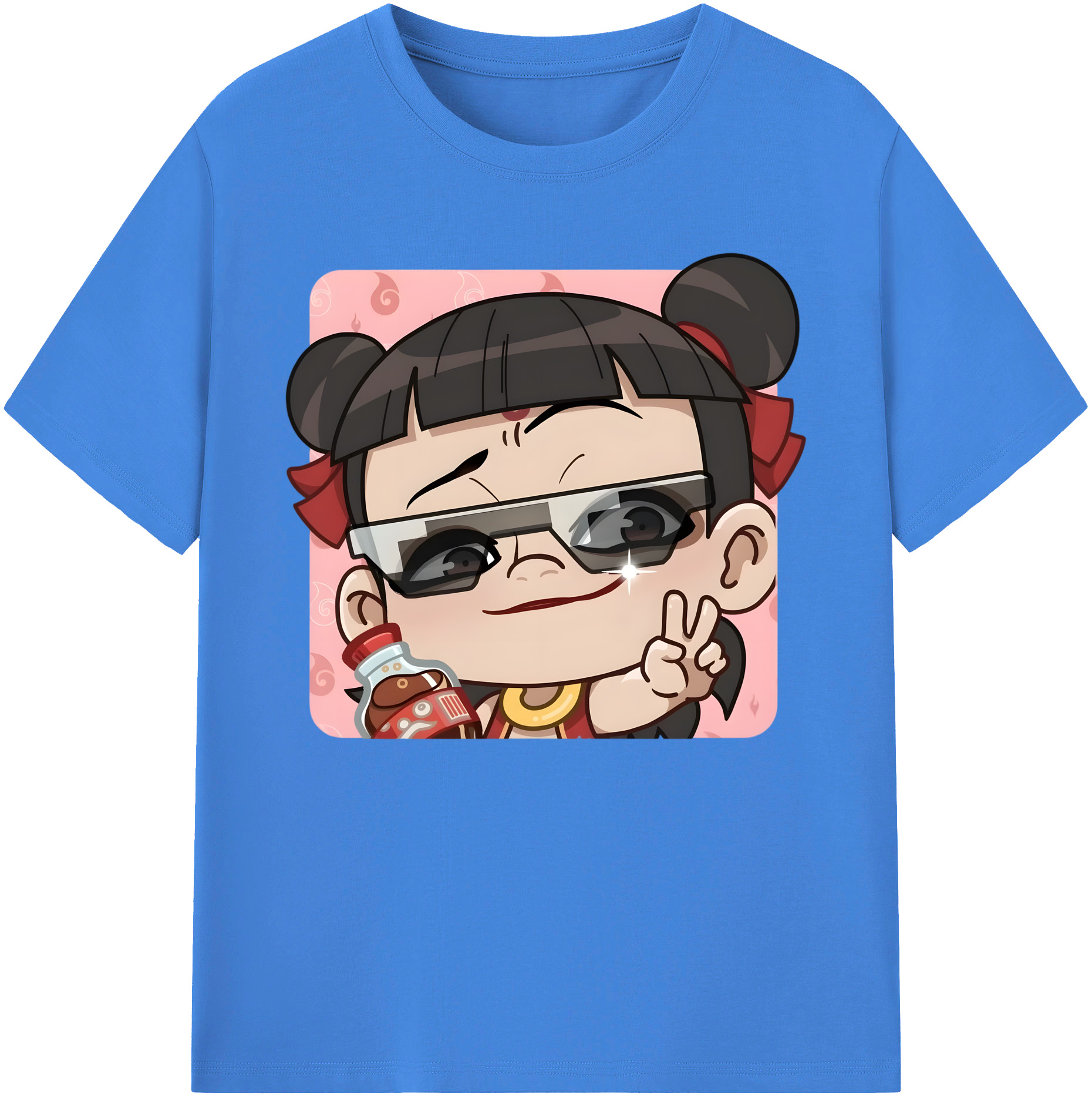 （画像用） Ne Zha 2 ナタ 魔童の大暴れ 綿100％ メンズ半袖Tシャツ｜肌触りやわらか＆通気性