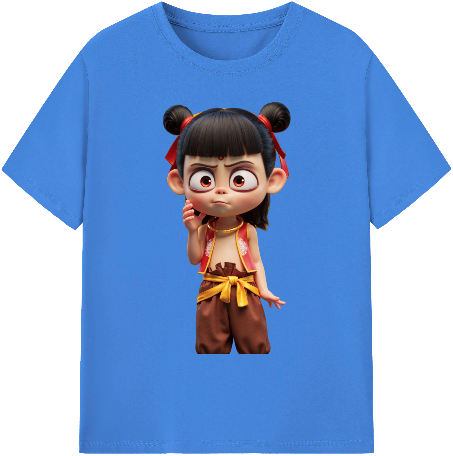 （画像用） Ne Zha 2 ナタ 魔童の大暴れ 綿100％ メンズ半袖Tシャツ｜肌触りやわらか＆通気性