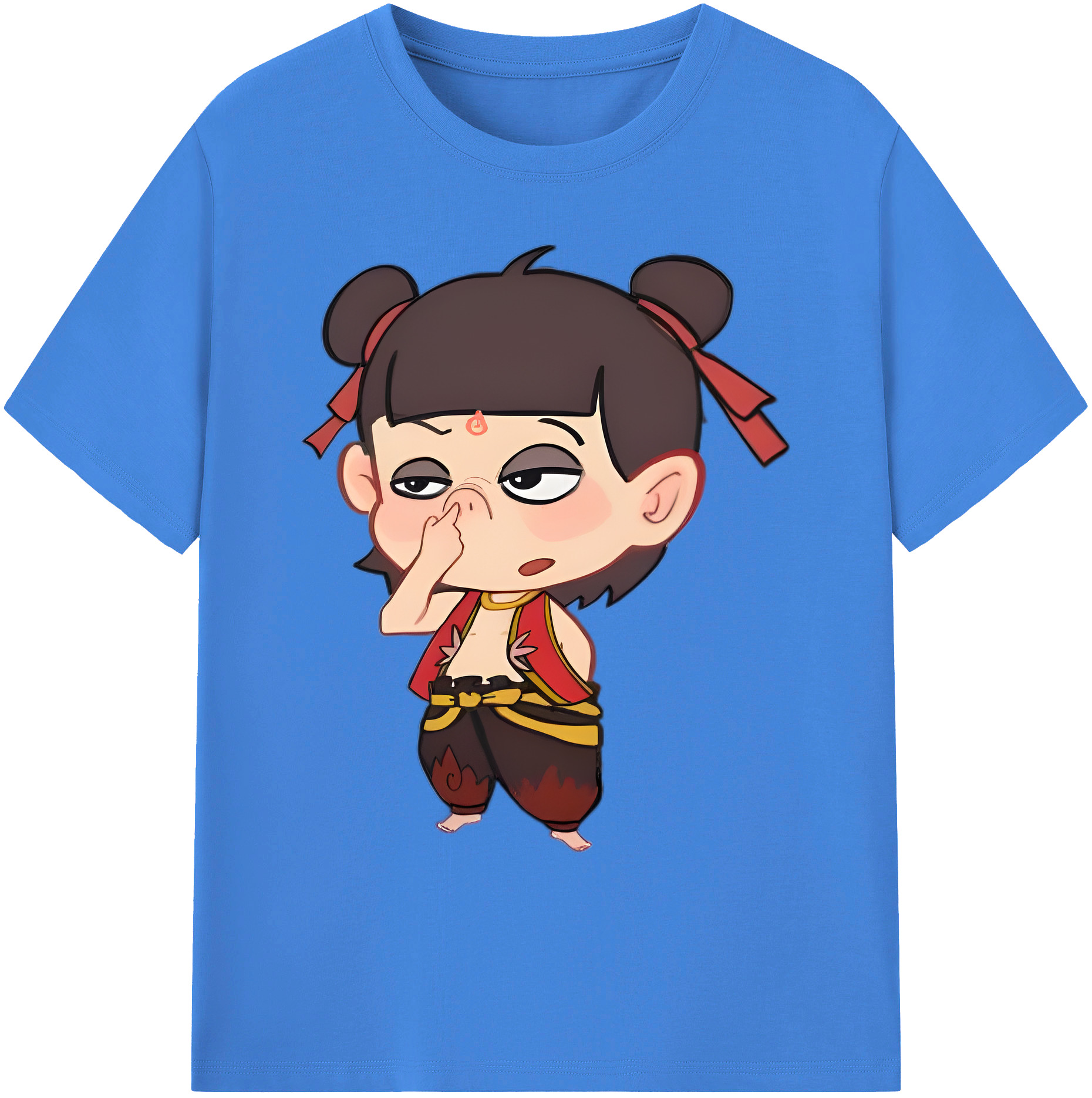 （画像用） Ne Zha 2 ナタ 魔童の大暴れ 綿100％ メンズ半袖Tシャツ｜肌触りやわらか＆通気性