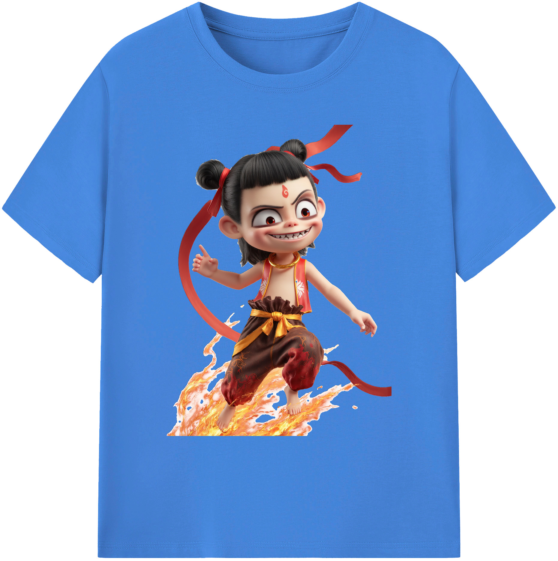 （画像用） Ne Zha 2 ナタ 魔童の大暴れ 綿100％ メンズ半袖Tシャツ｜肌触りやわらか＆通気性