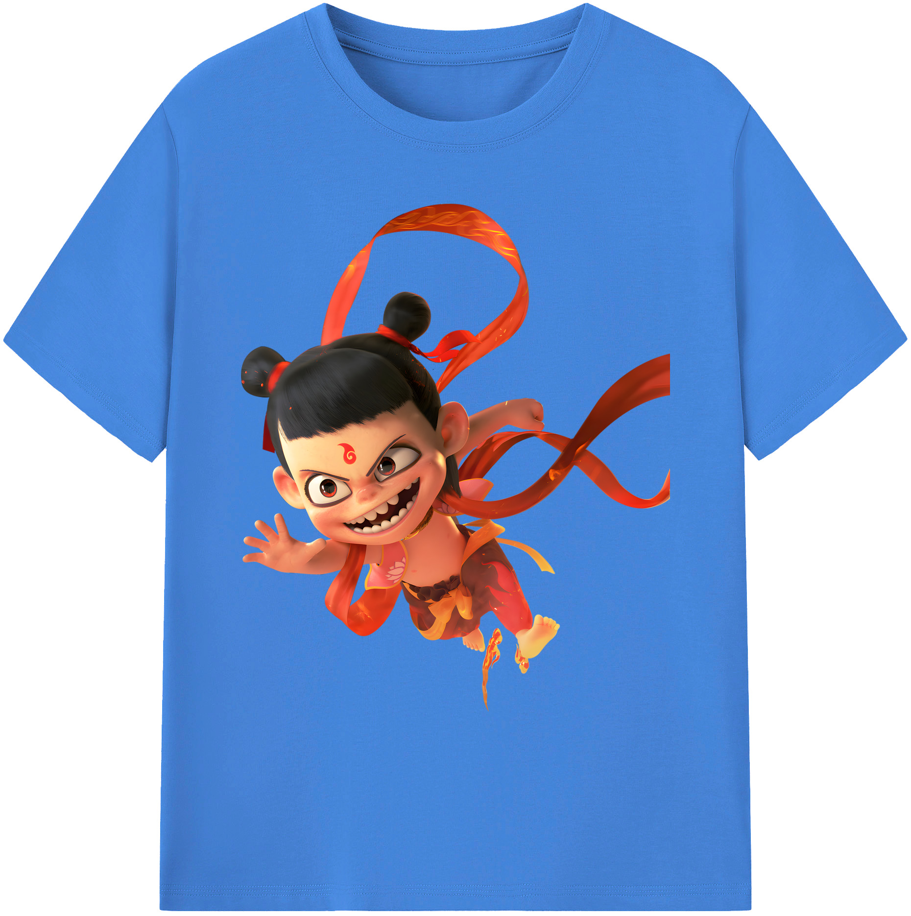 （画像用） Ne Zha 2 ナタ 魔童の大暴れ 綿100％ メンズ半袖Tシャツ｜肌触りやわらか＆通気性