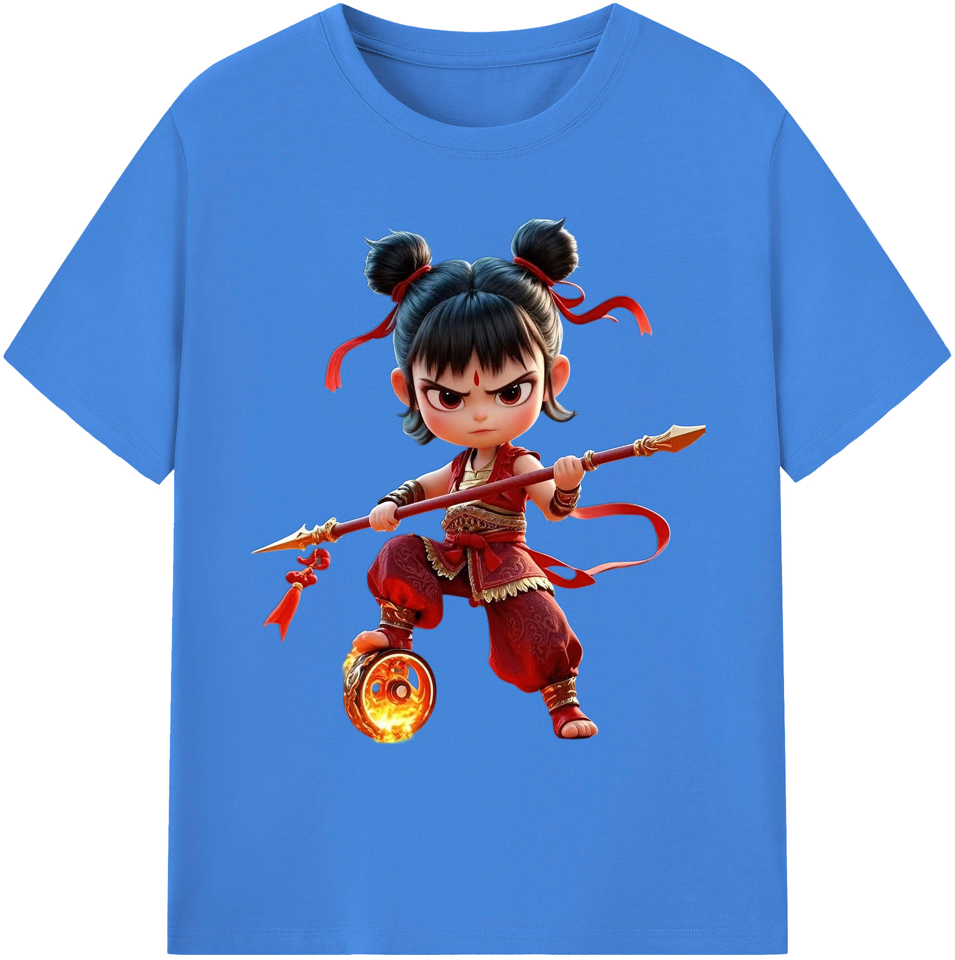 （画像用） Ne Zha 2 ナタ 魔童の大暴れ 綿100％ メンズ半袖Tシャツ｜肌触りやわらか＆通気性