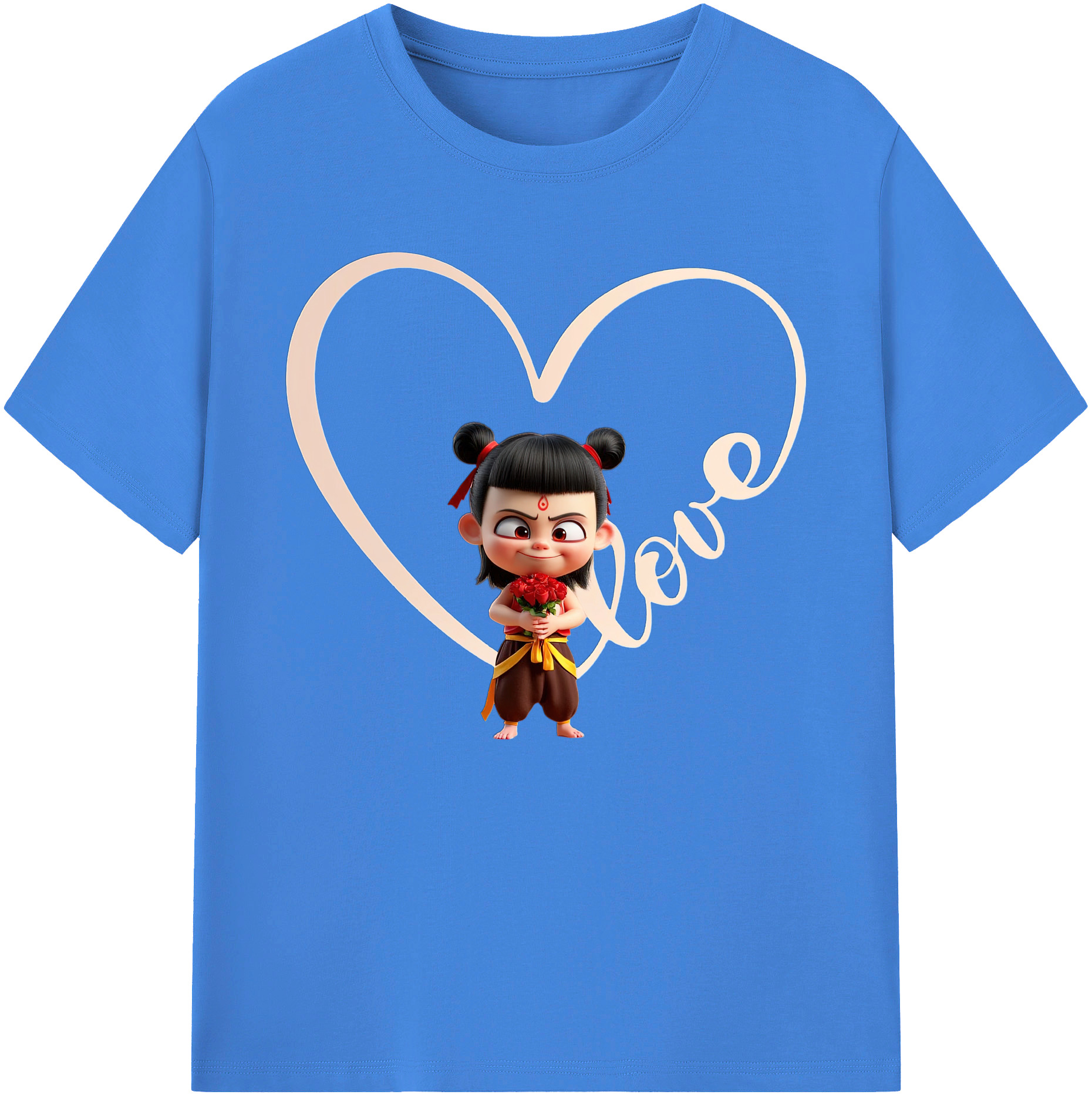 （画像用） Ne Zha 2 ナタ 魔童の大暴れ 綿100％ メンズ半袖Tシャツ｜肌触りやわらか＆通気性