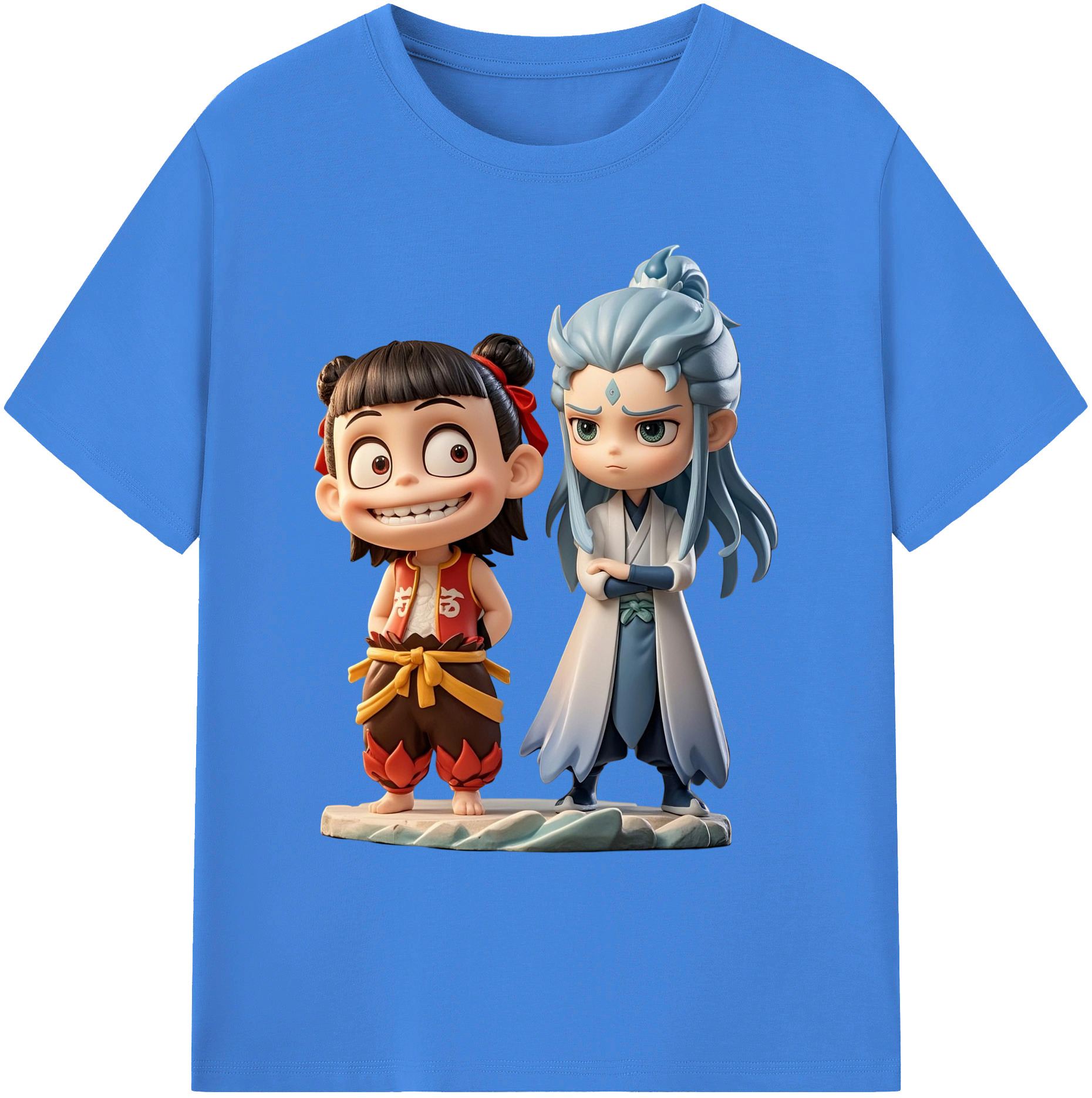 （画像用） Ne Zha 2 ナタ 魔童の大暴れ 綿100％ メンズ半袖Tシャツ｜肌触りやわらか＆通気性