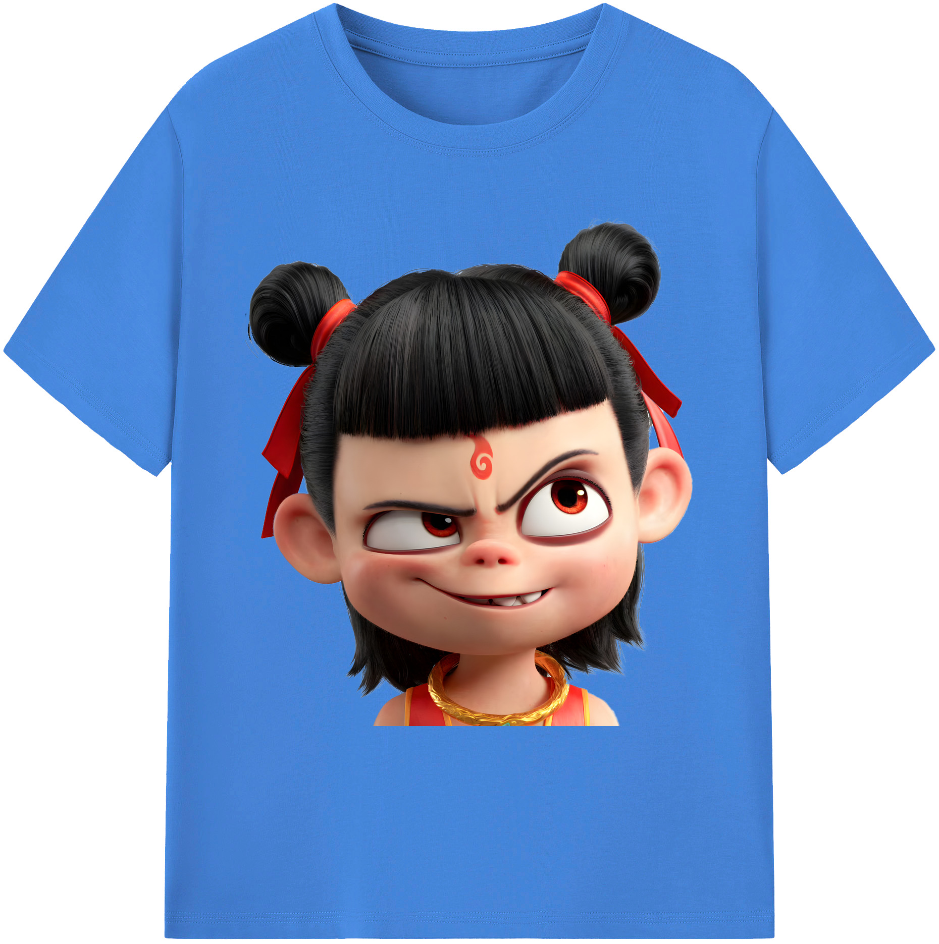 （画像用） Ne Zha 2 ナタ 魔童の大暴れ 綿100％ メンズ半袖Tシャツ｜肌触りやわらか＆通気性