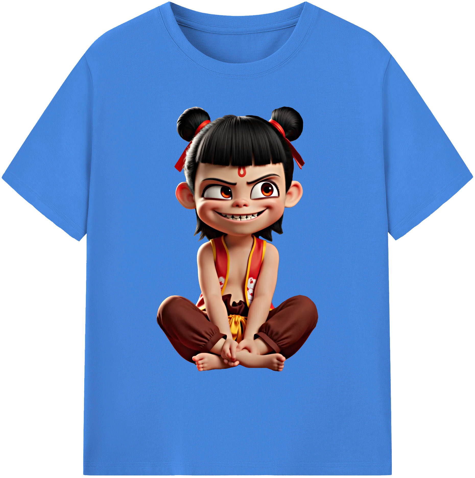 （画像用） Ne Zha 2 ナタ 魔童の大暴れ 綿100％ メンズ半袖Tシャツ｜肌触りやわらか＆通気性