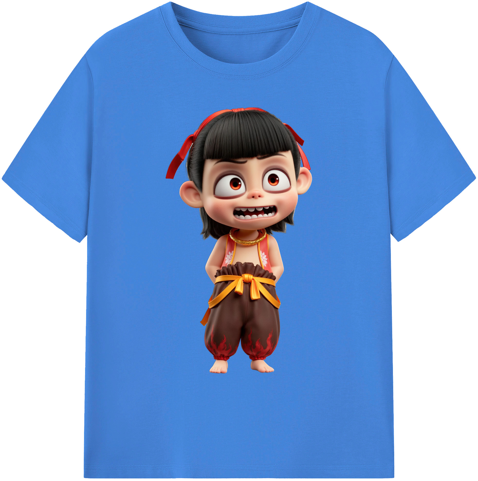 （画像用） Ne Zha 2 ナタ 魔童の大暴れ 綿100％ メンズ半袖Tシャツ｜肌触りやわらか＆通気性