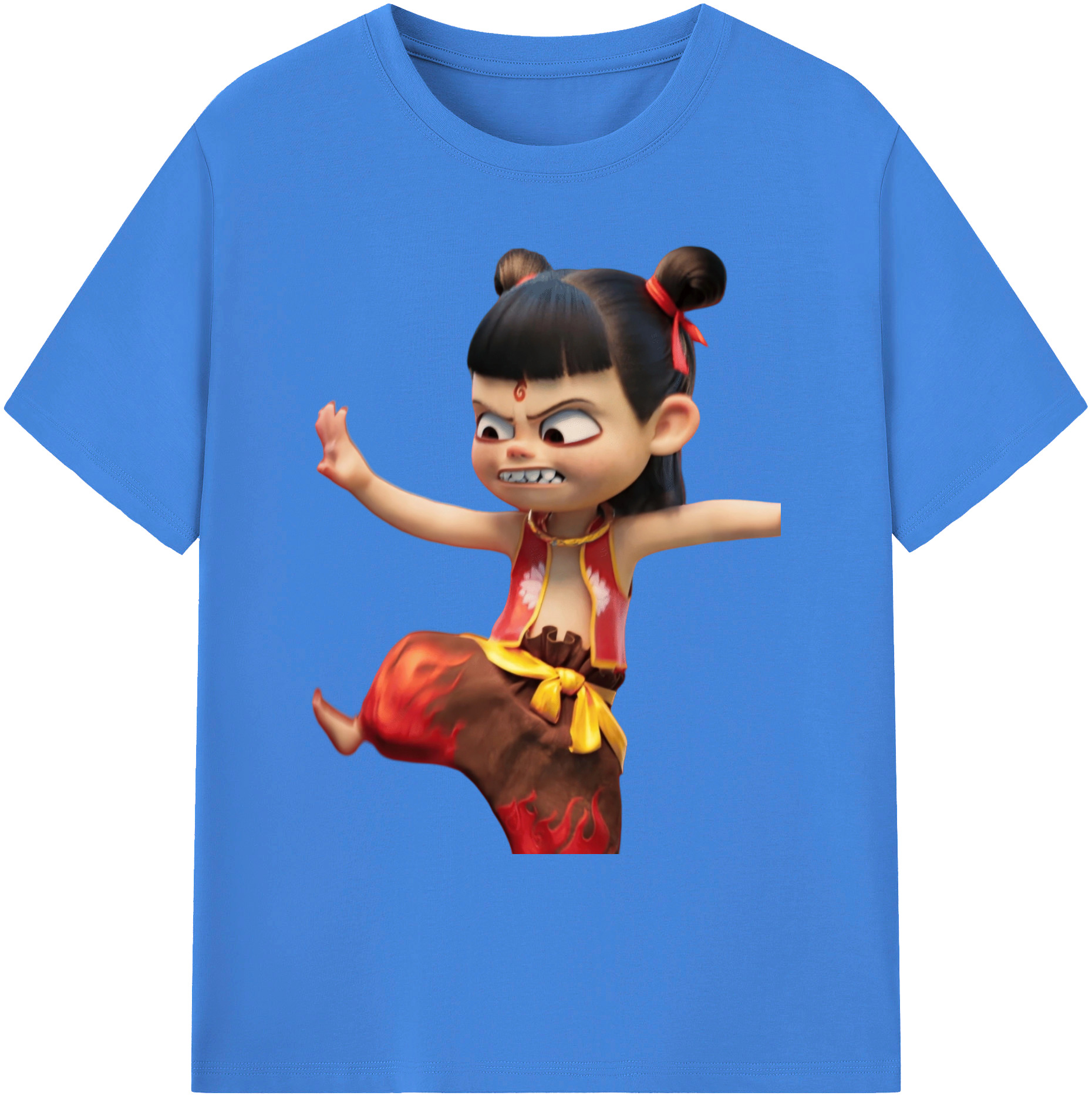 （画像用） Ne Zha 2 ナタ 魔童の大暴れ 綿100％ メンズ半袖Tシャツ｜肌触りやわらか＆通気性