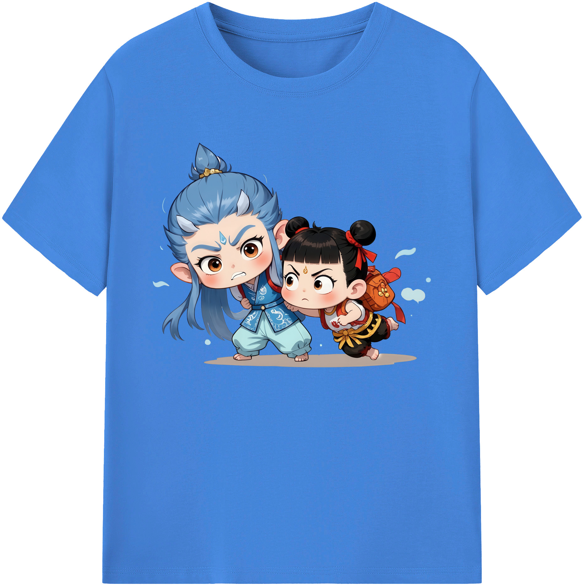 （画像用） Ne Zha 2 ナタ 魔童の大暴れ 綿100％ メンズ半袖Tシャツ｜肌触りやわらか＆通気性