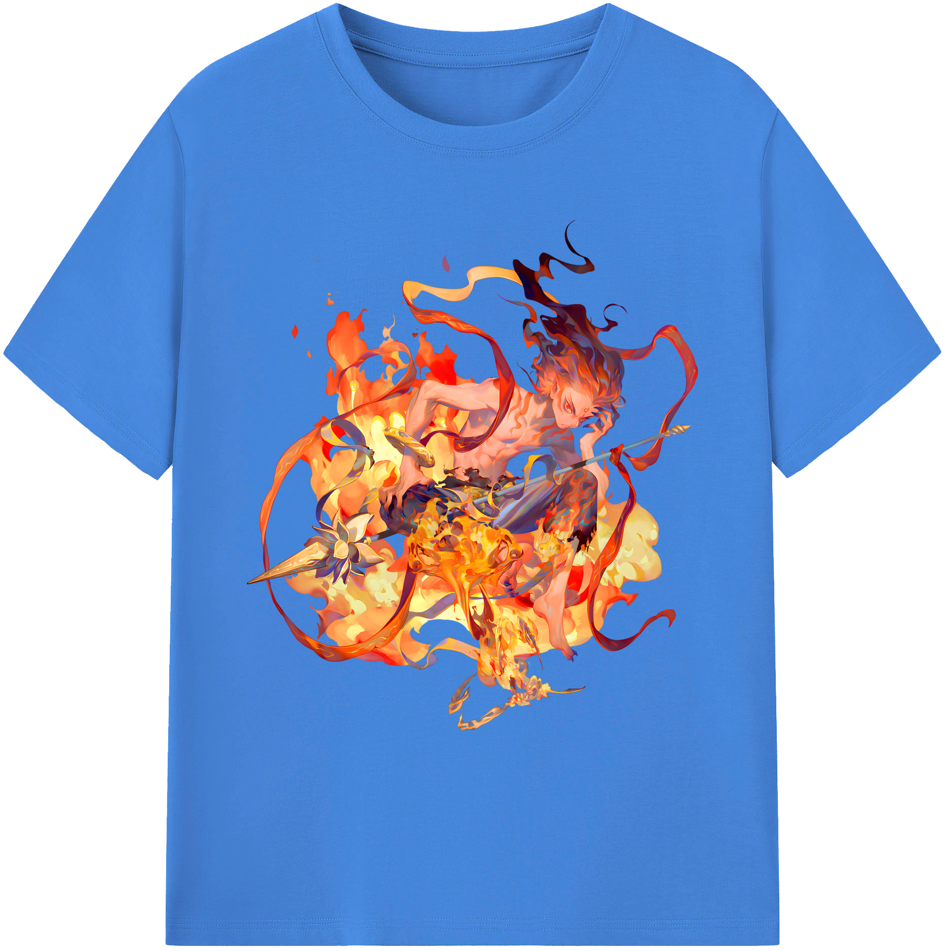 （画像用） Ne Zha 2 ナタ 魔童の大暴れ 綿100％ メンズ半袖Tシャツ｜肌触りやわらか＆通気性