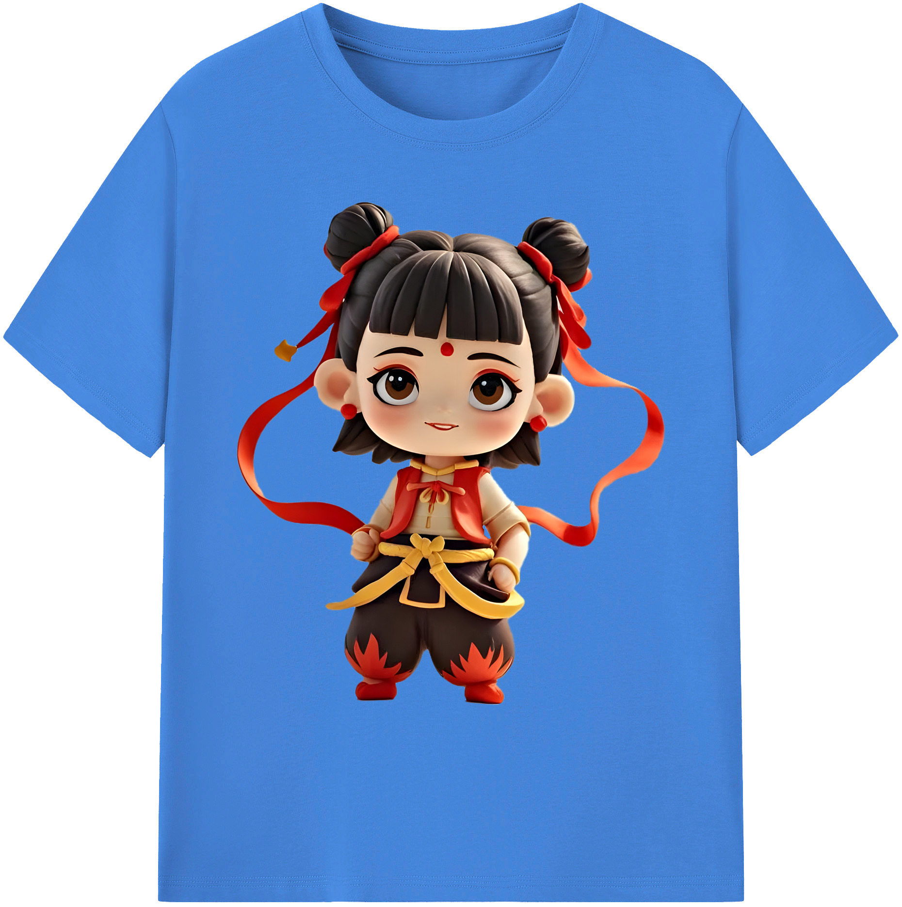 （画像用） Ne Zha 2 ナタ 魔童の大暴れ 綿100％ メンズ半袖Tシャツ｜肌触りやわらか＆通気性
