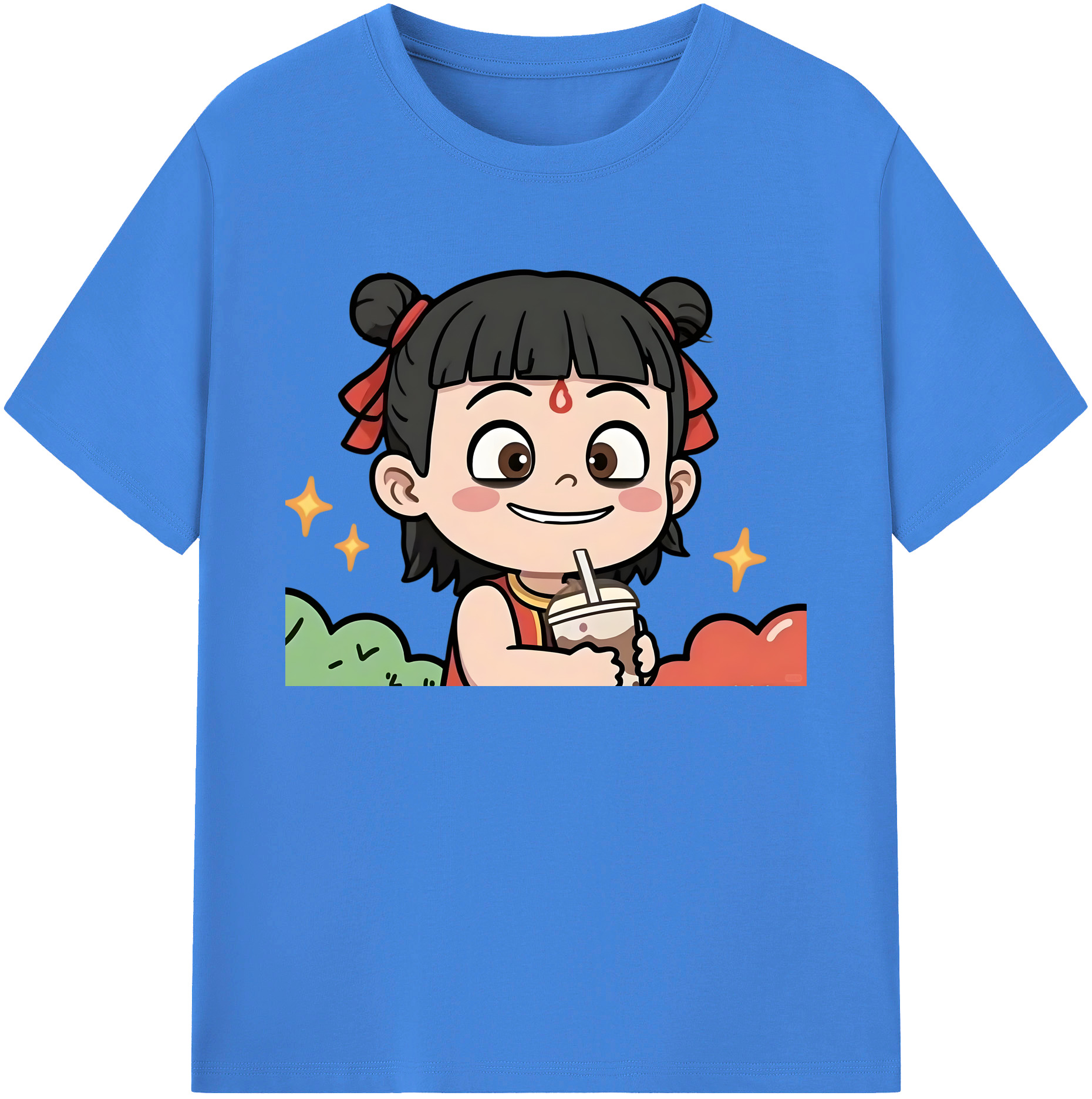 （画像用） Ne Zha 2 ナタ 魔童の大暴れ 綿100％ メンズ半袖Tシャツ｜肌触りやわらか＆通気性