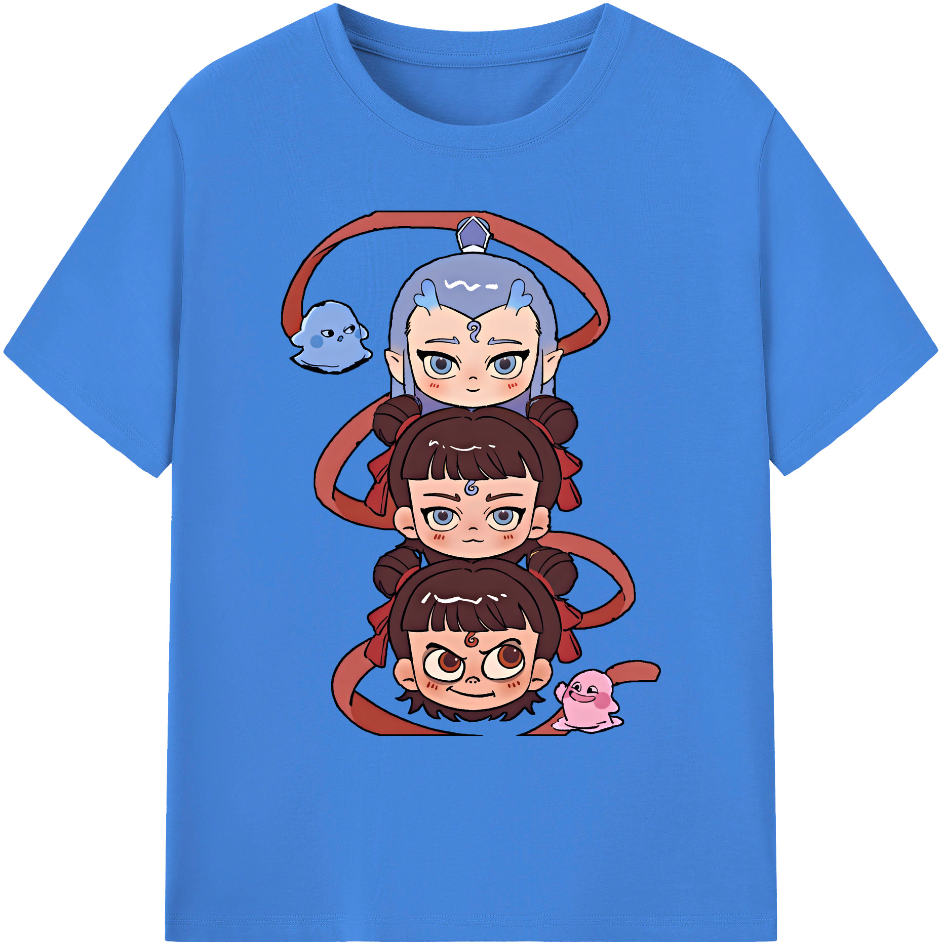 （画像用） Ne Zha 2 ナタ 魔童の大暴れ 綿100％ メンズ半袖Tシャツ｜肌触りやわらか＆通気性