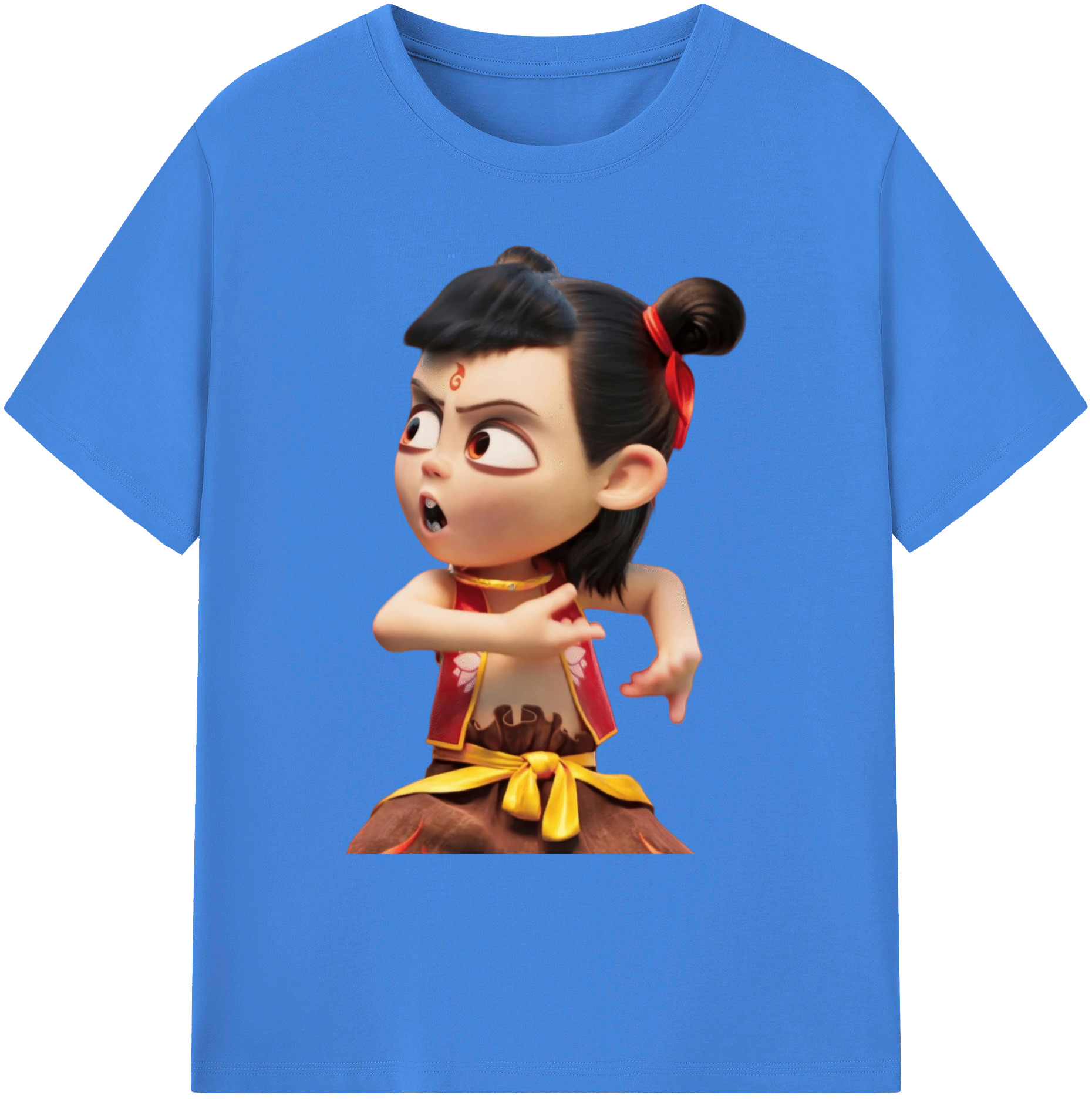 （画像用） Ne Zha 2 ナタ 魔童の大暴れ 綿100％ メンズ半袖Tシャツ｜肌触りやわらか＆通気性