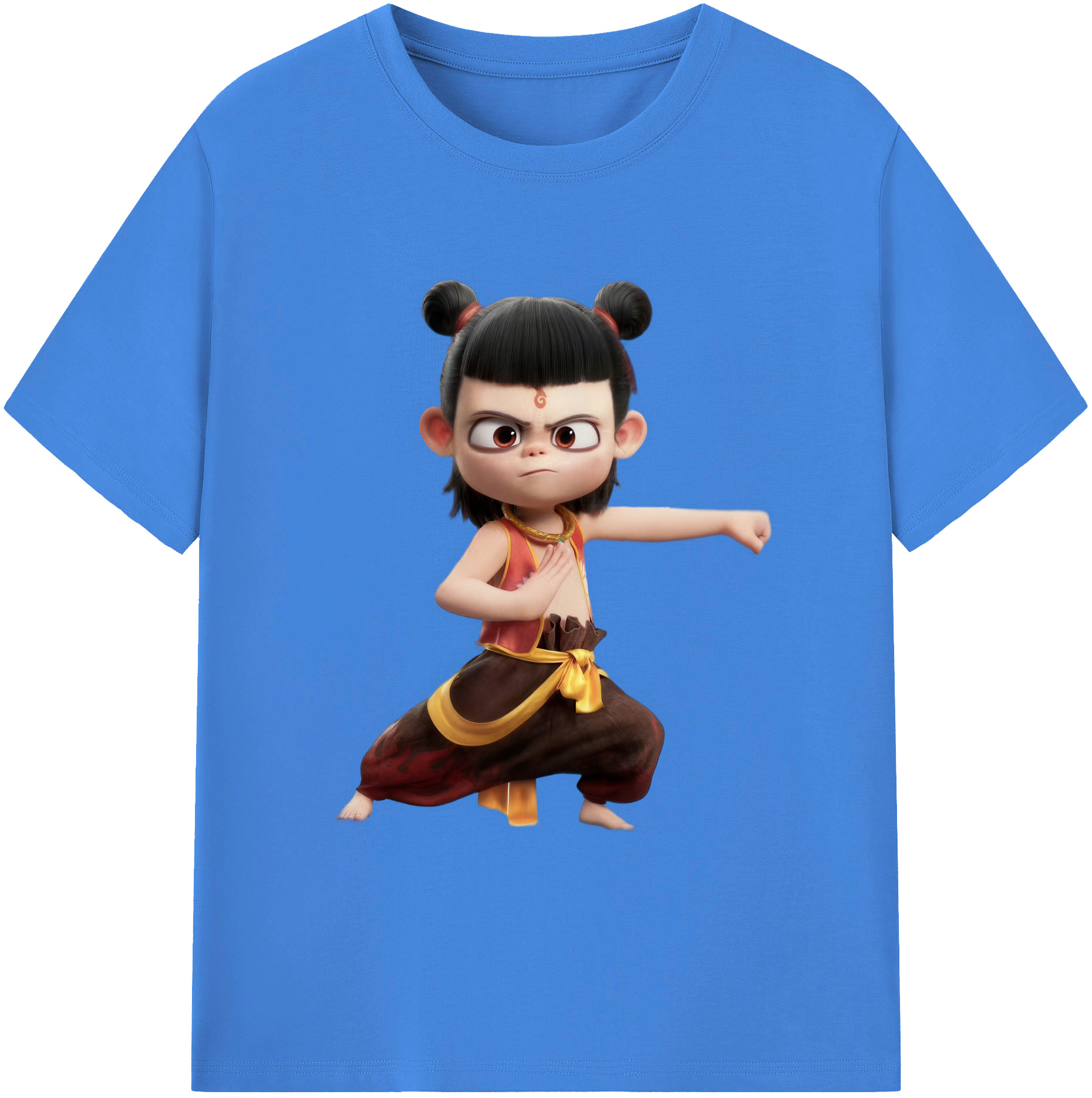 （画像用） Ne Zha 2 ナタ 魔童の大暴れ 綿100％ メンズ半袖Tシャツ｜肌触りやわらか＆通気性