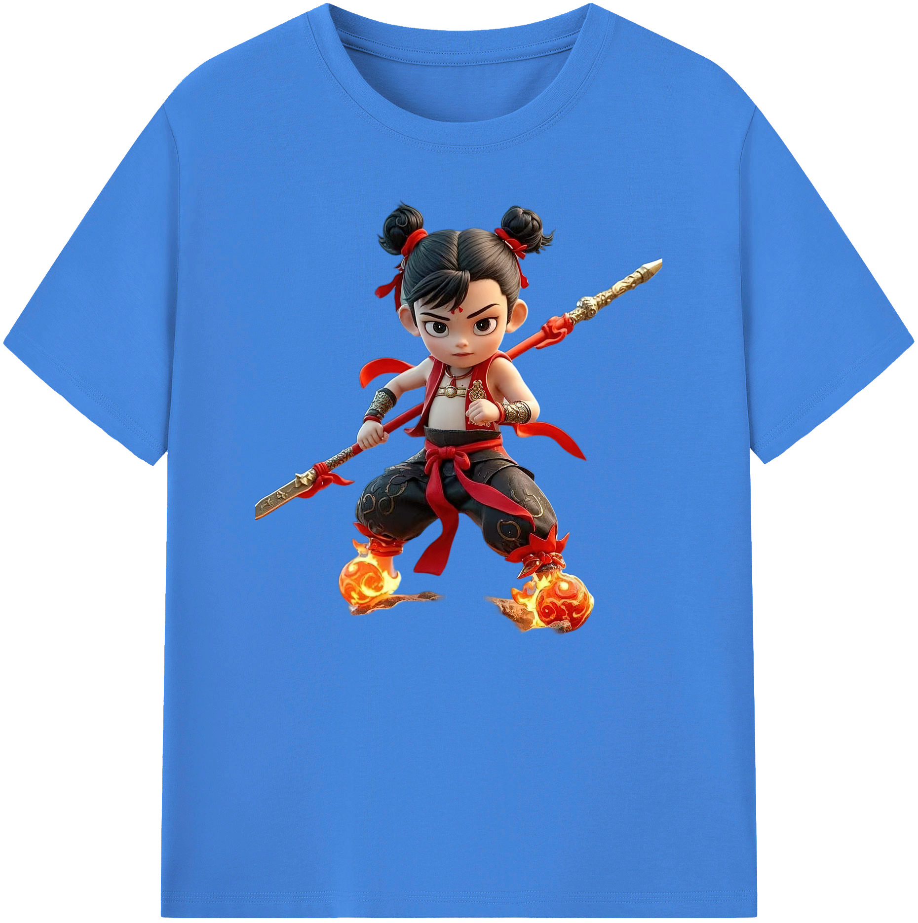 （画像用） Ne Zha 2 ナタ 魔童の大暴れ 綿100％ メンズ半袖Tシャツ｜肌触りやわらか＆通気性