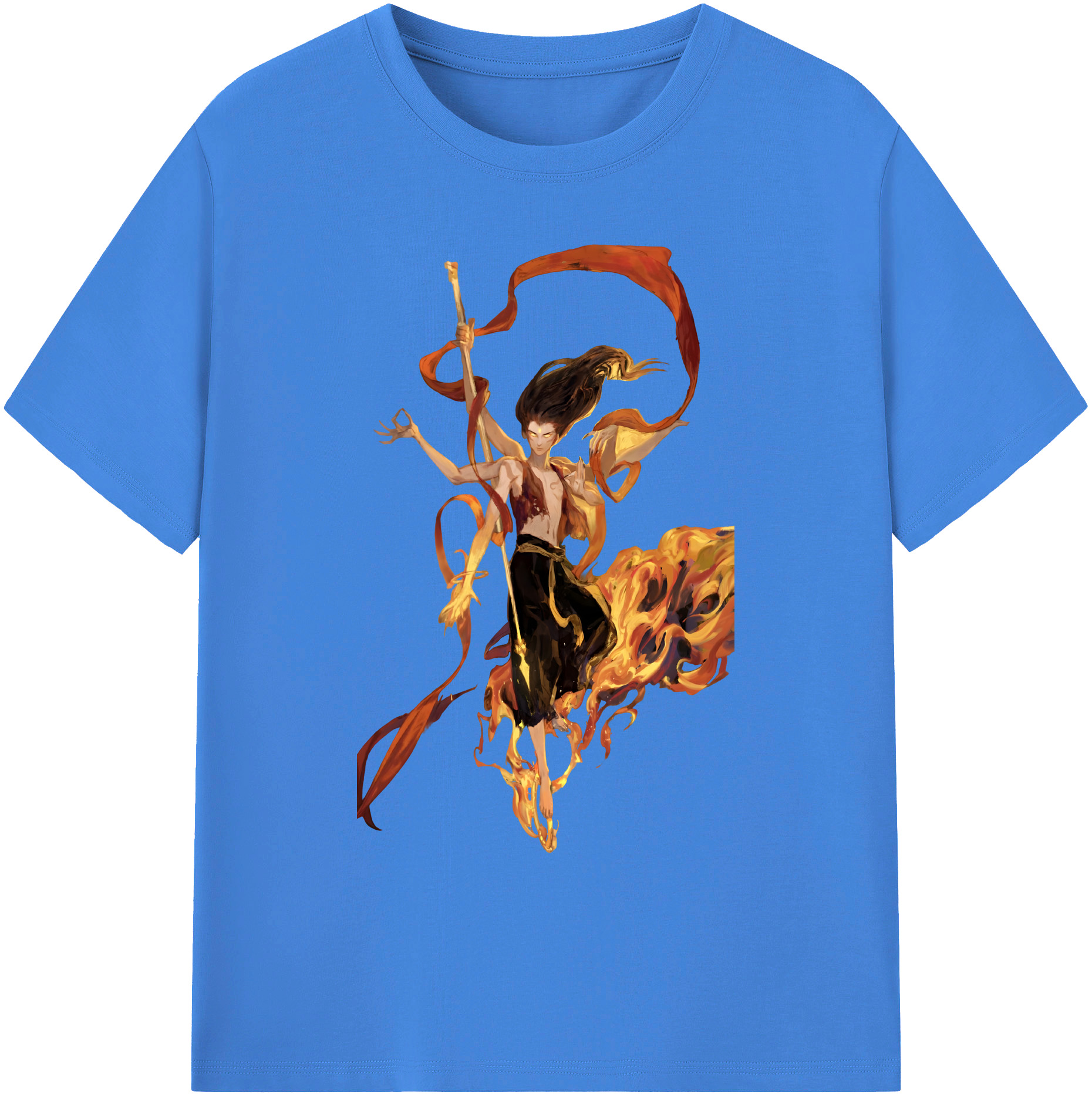 （画像用） Ne Zha 2 ナタ 魔童の大暴れ 綿100％ メンズ半袖Tシャツ｜肌触りやわらか＆通気性
