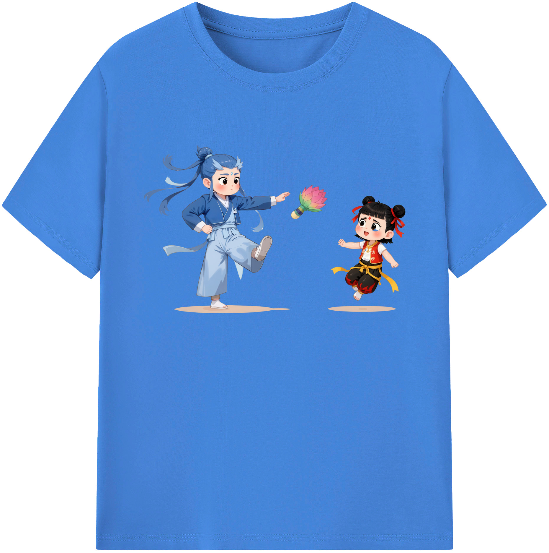 （画像用） Ne Zha 2 ナタ 魔童の大暴れ 綿100％ メンズ半袖Tシャツ｜肌触りやわらか＆通気性