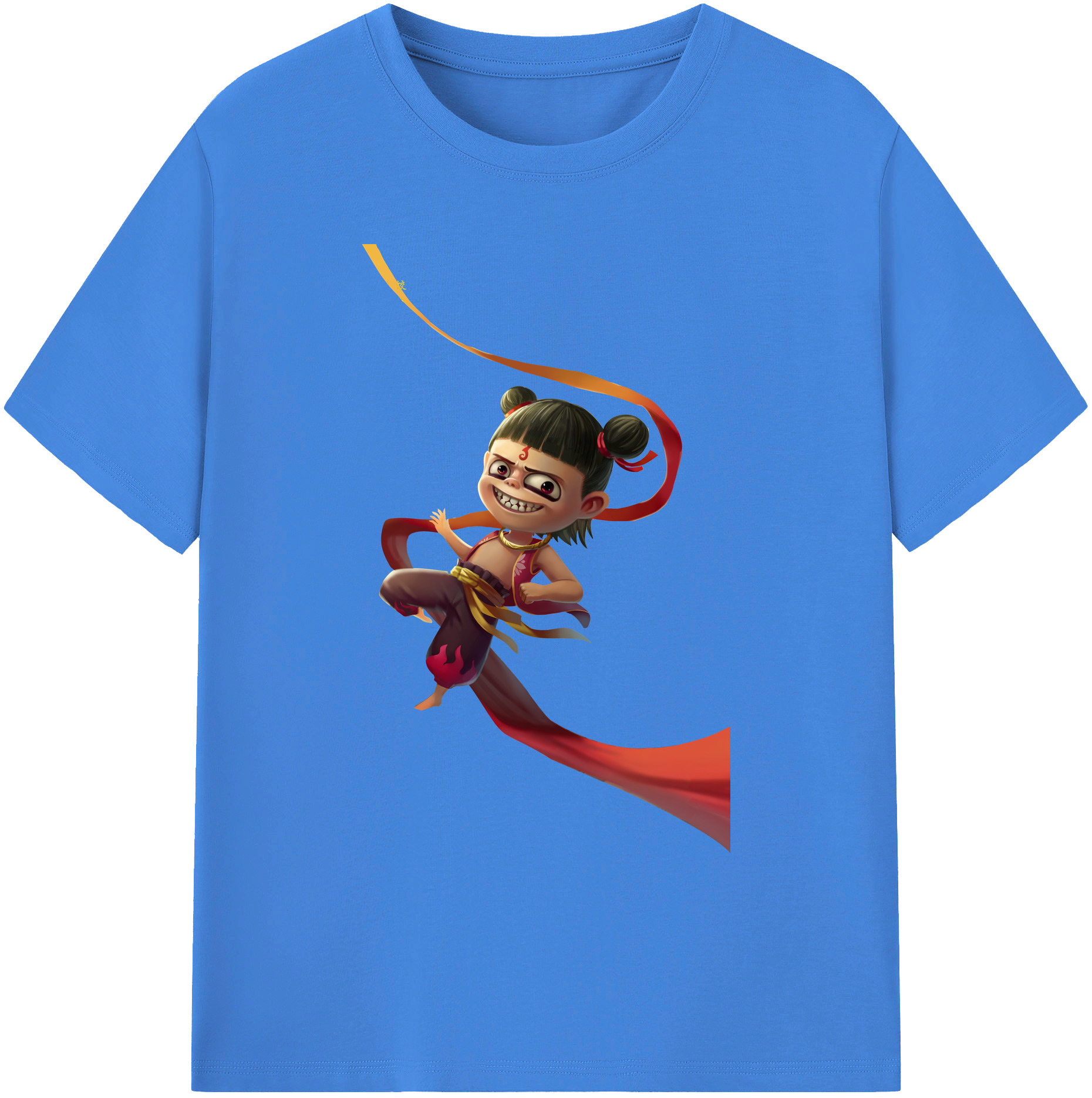（画像用） Ne Zha 2 ナタ 魔童の大暴れ 綿100％ メンズ半袖Tシャツ｜肌触りやわらか＆通気性