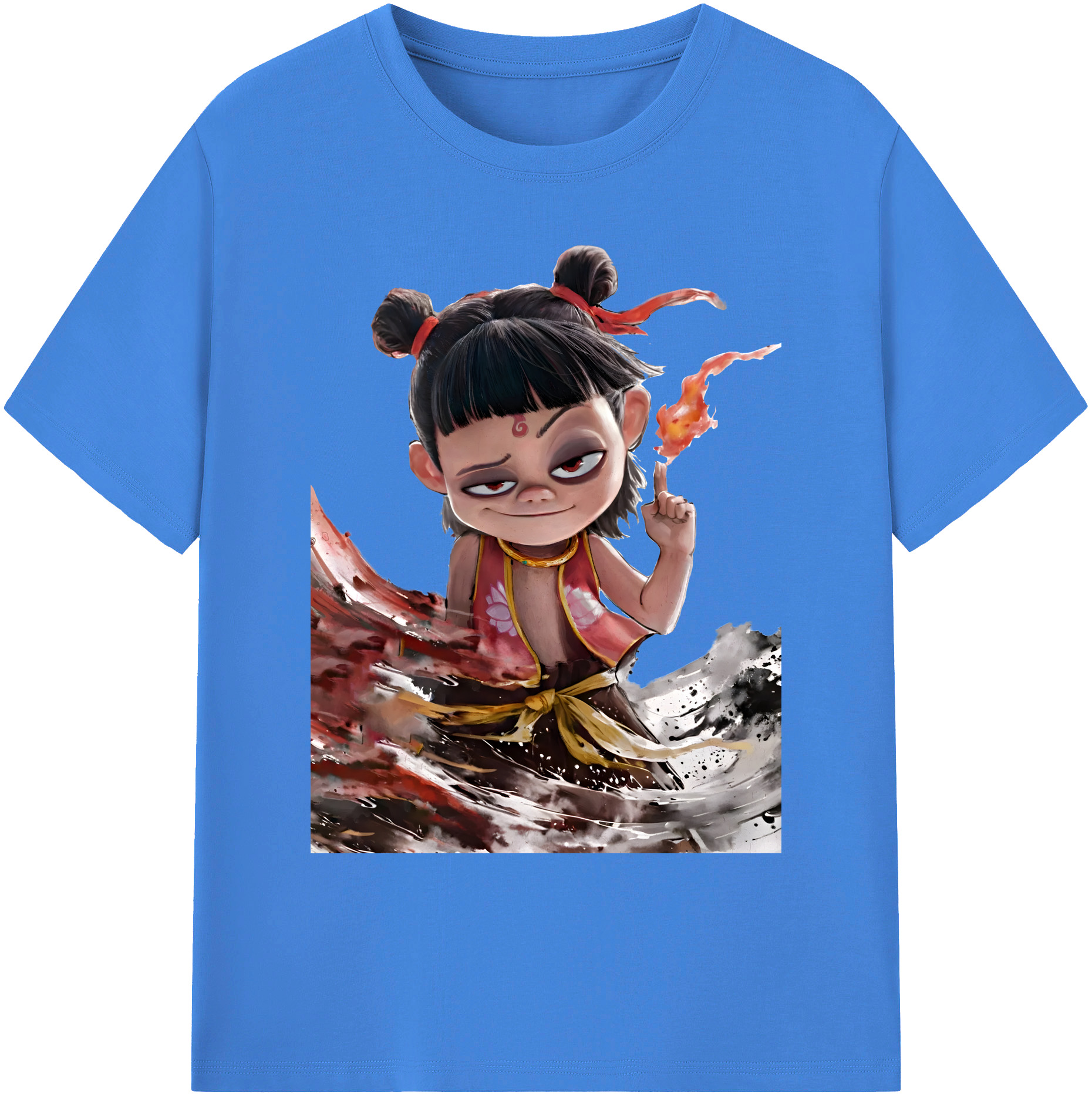 （画像用） Ne Zha 2 ナタ 魔童の大暴れ 綿100％ メンズ半袖Tシャツ｜肌触りやわらか＆通気性