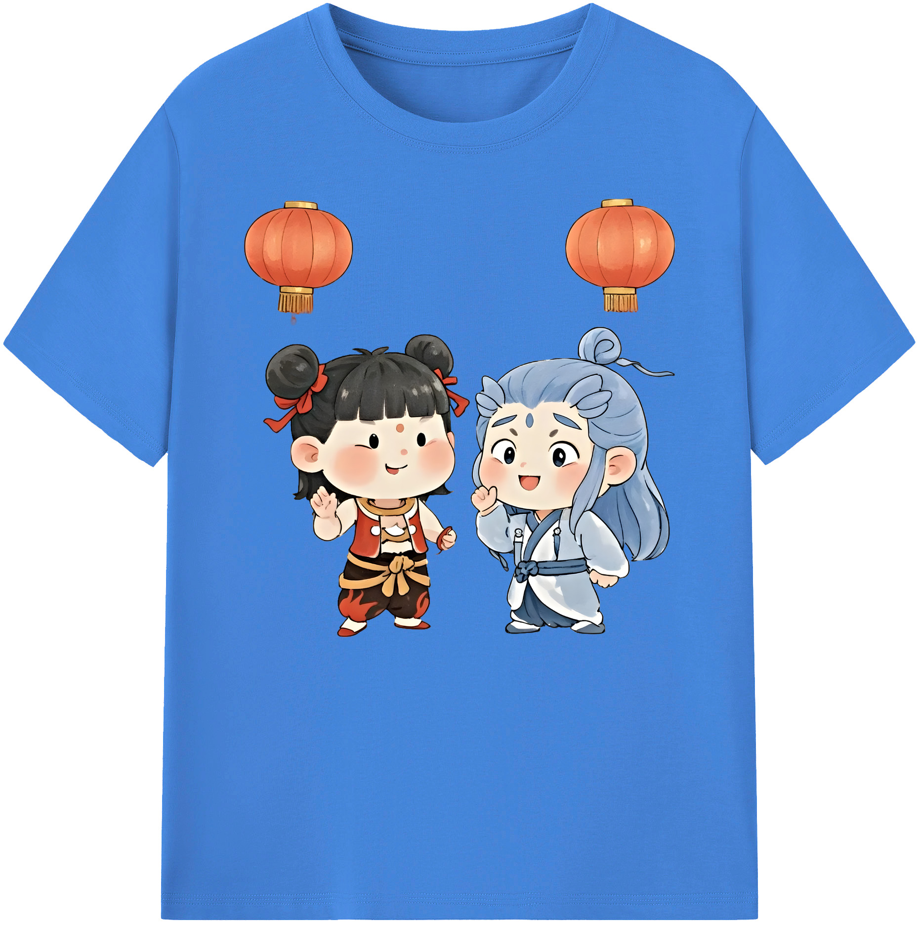 （画像用） Ne Zha 2 ナタ 魔童の大暴れ 綿100％ メンズ半袖Tシャツ｜肌触りやわらか＆通気性