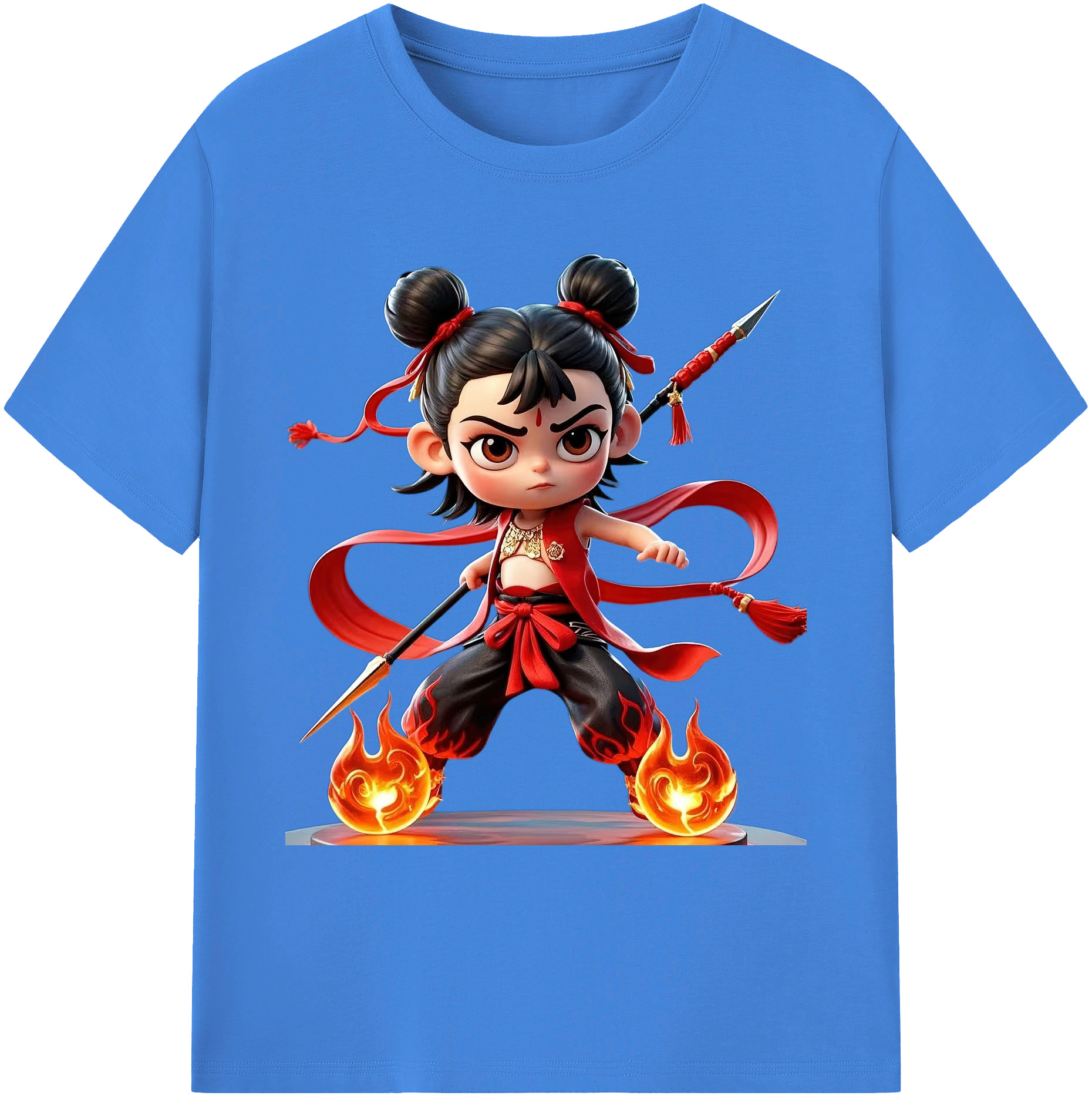 （画像用） Ne Zha 2 ナタ 魔童の大暴れ 綿100％ メンズ半袖Tシャツ｜肌触りやわらか＆通気性