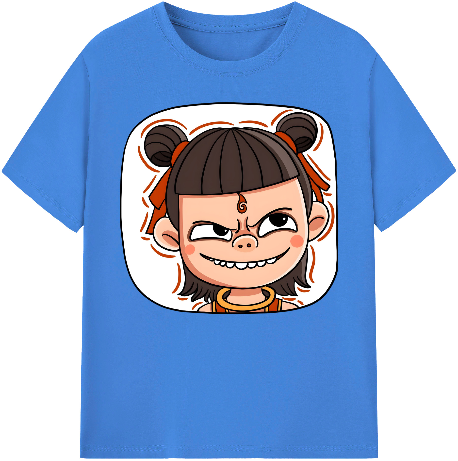（画像用） Ne Zha 2 ナタ 魔童の大暴れ 綿100％ メンズ半袖Tシャツ｜肌触りやわらか＆通気性