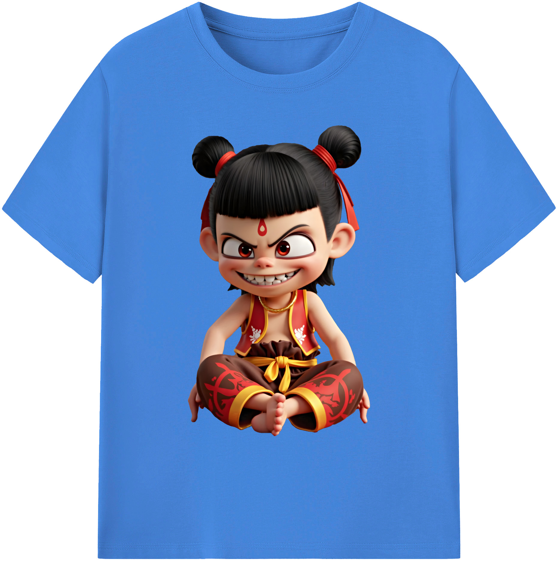 （画像用） Ne Zha 2 ナタ 魔童の大暴れ 綿100％ メンズ半袖Tシャツ｜肌触りやわらか＆通気性