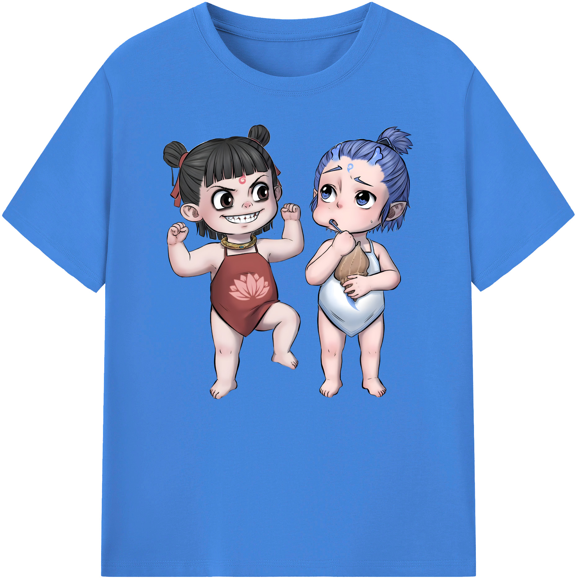 （画像用） Ne Zha 2 ナタ 魔童の大暴れ 綿100％ メンズ半袖Tシャツ｜肌触りやわらか＆通気性